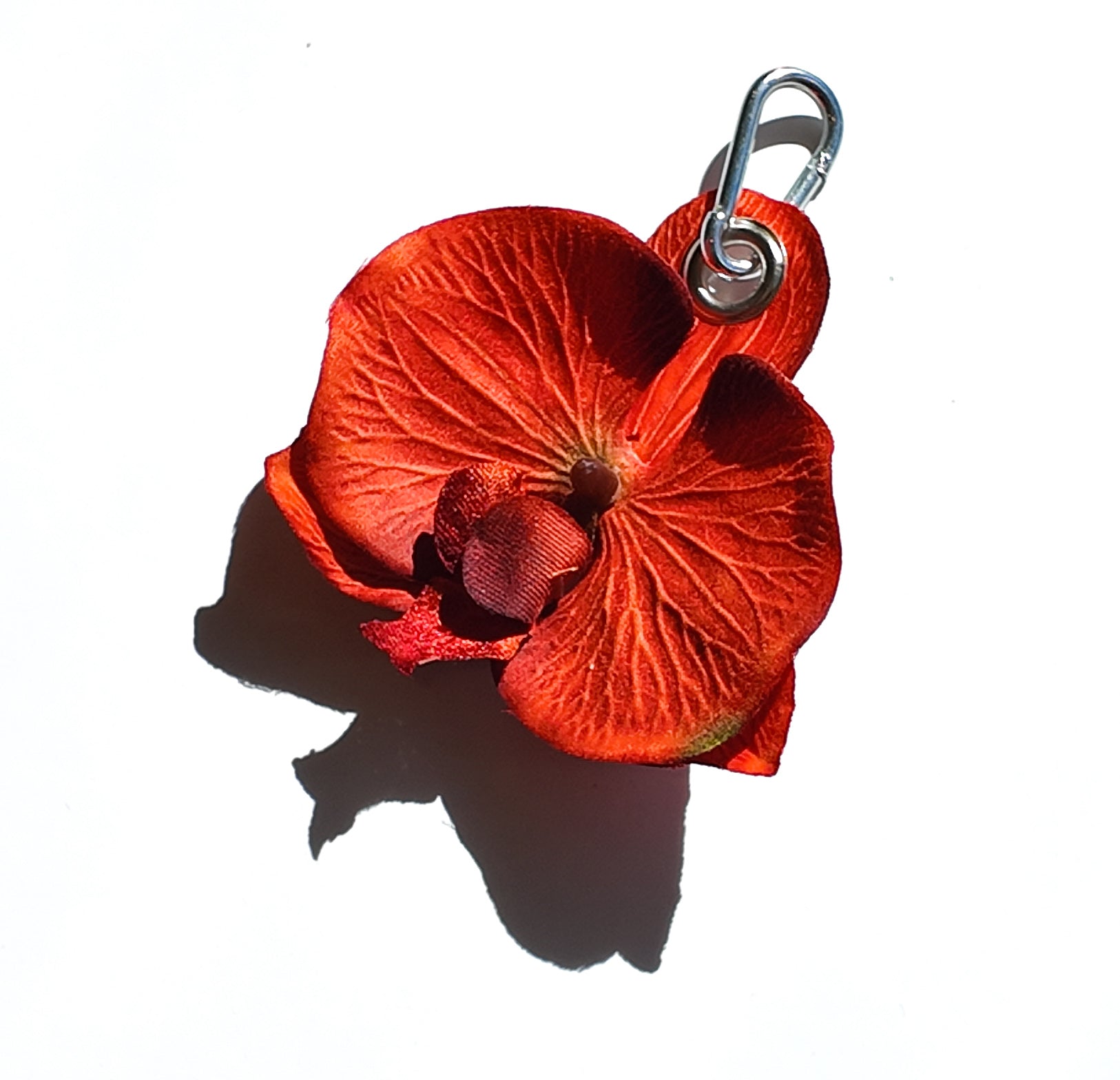 Orange Orchid Keychain