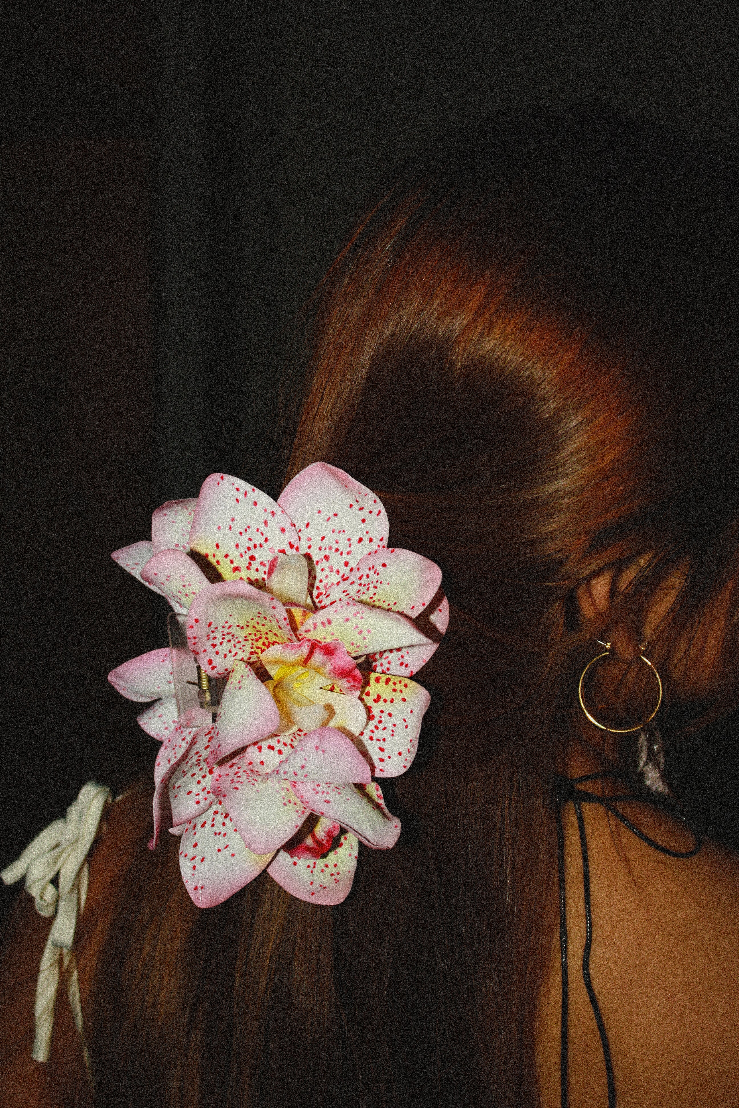 Spotted Blush Orchid Claw Clip