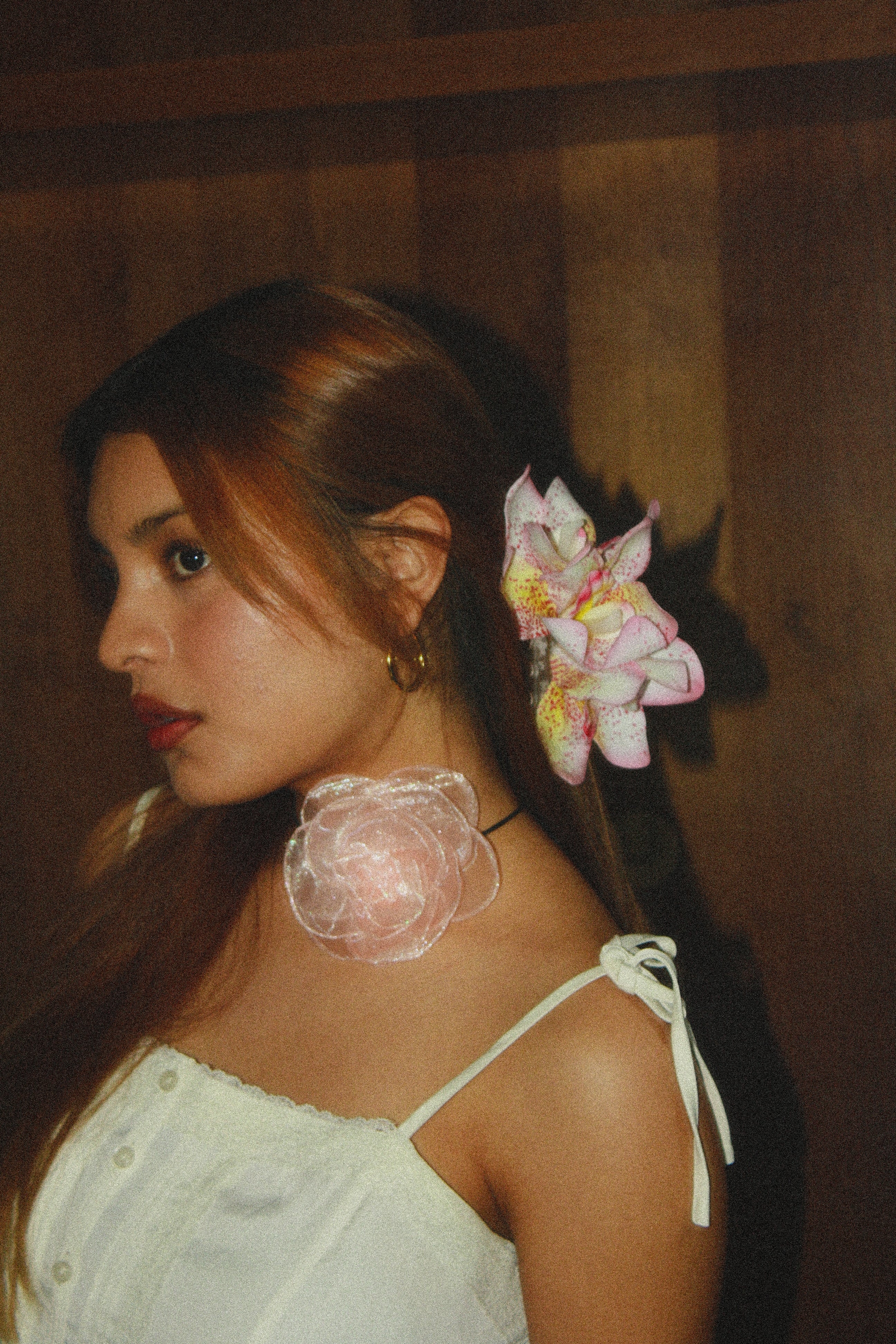 Spotted Blush Orchid Claw Clip