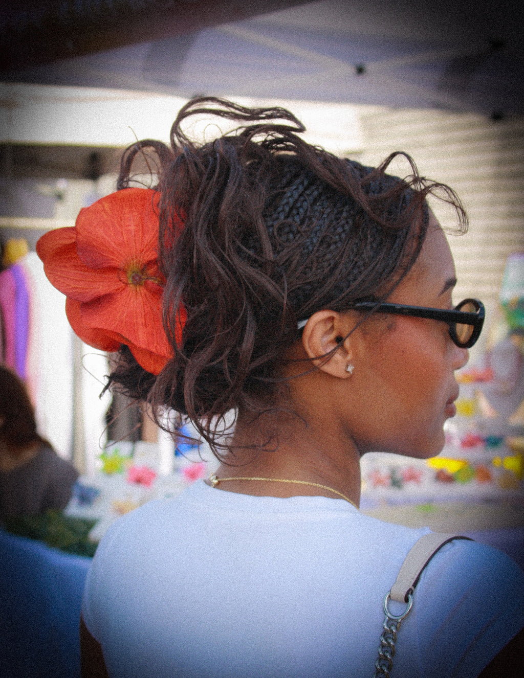 Vibrant Orange Orchid Claw Clip