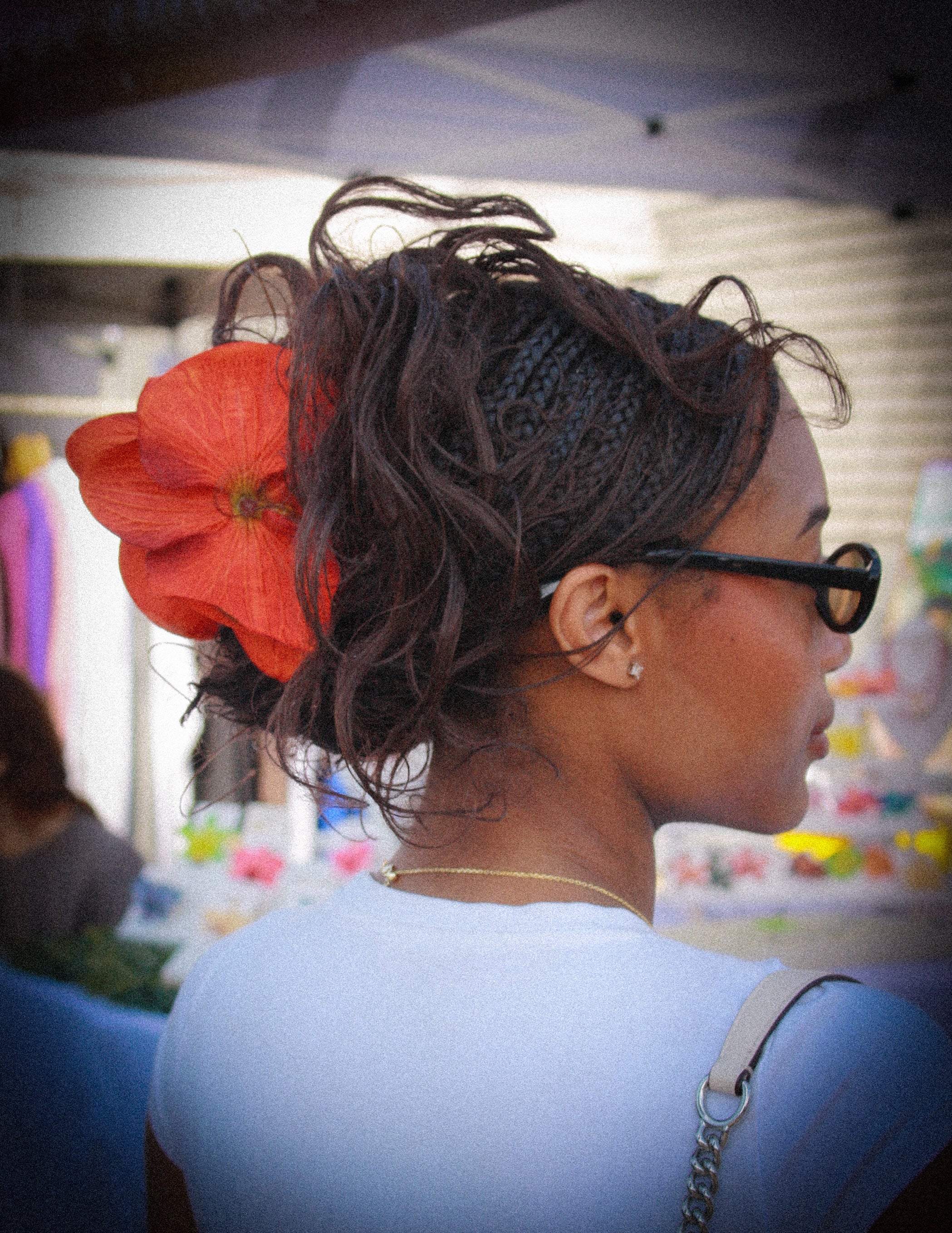 Vibrant Orange Orchid Claw Clip
