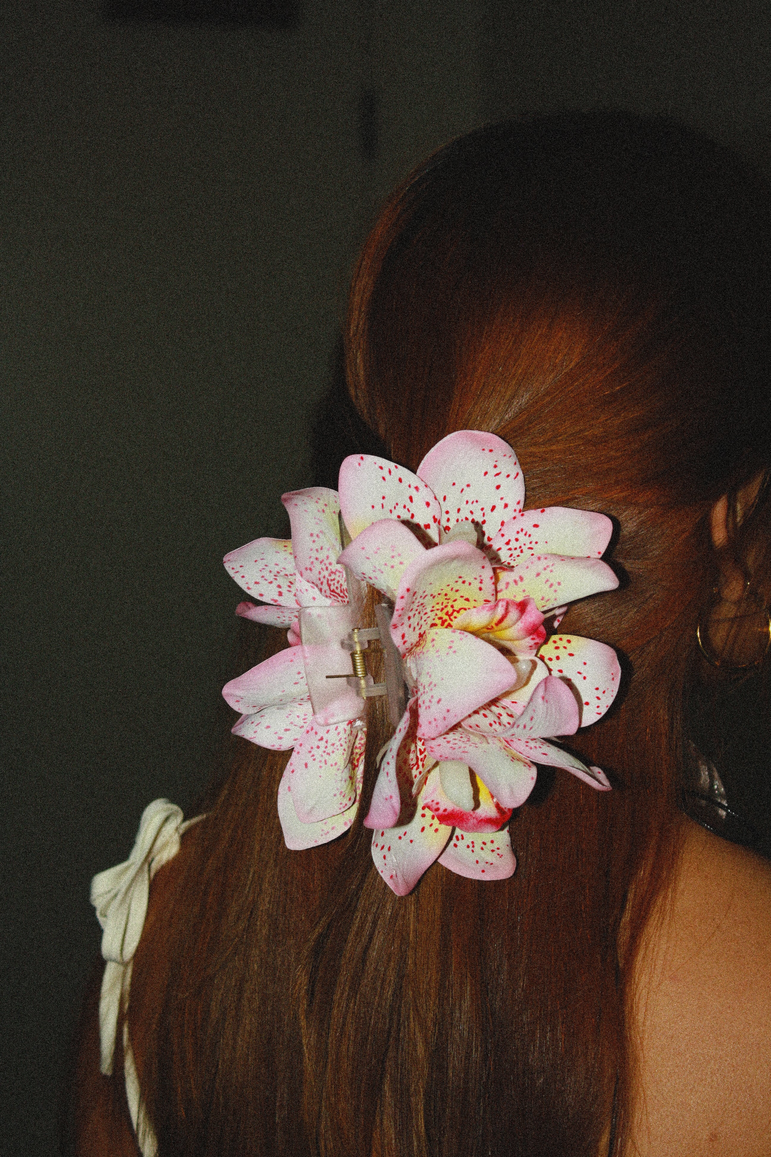 Spotted Blush Orchid Claw Clip