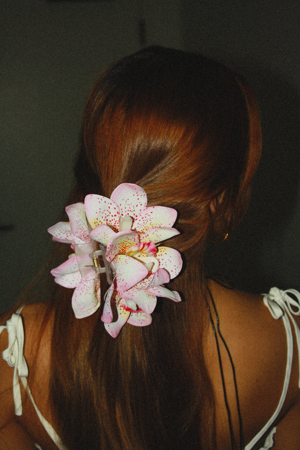 Spotted Blush Orchid Claw Clip