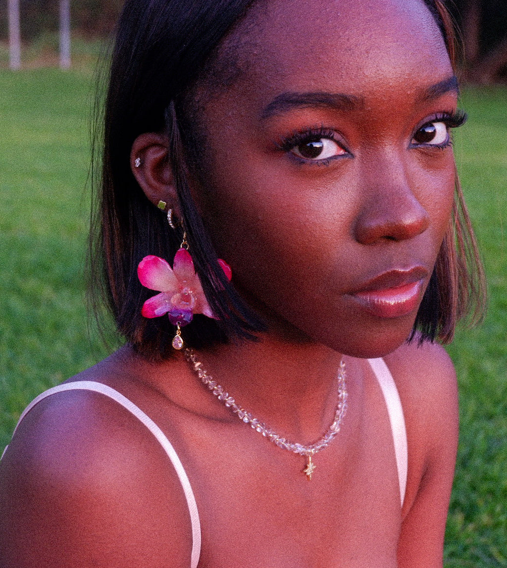 Pink Gem Earrings