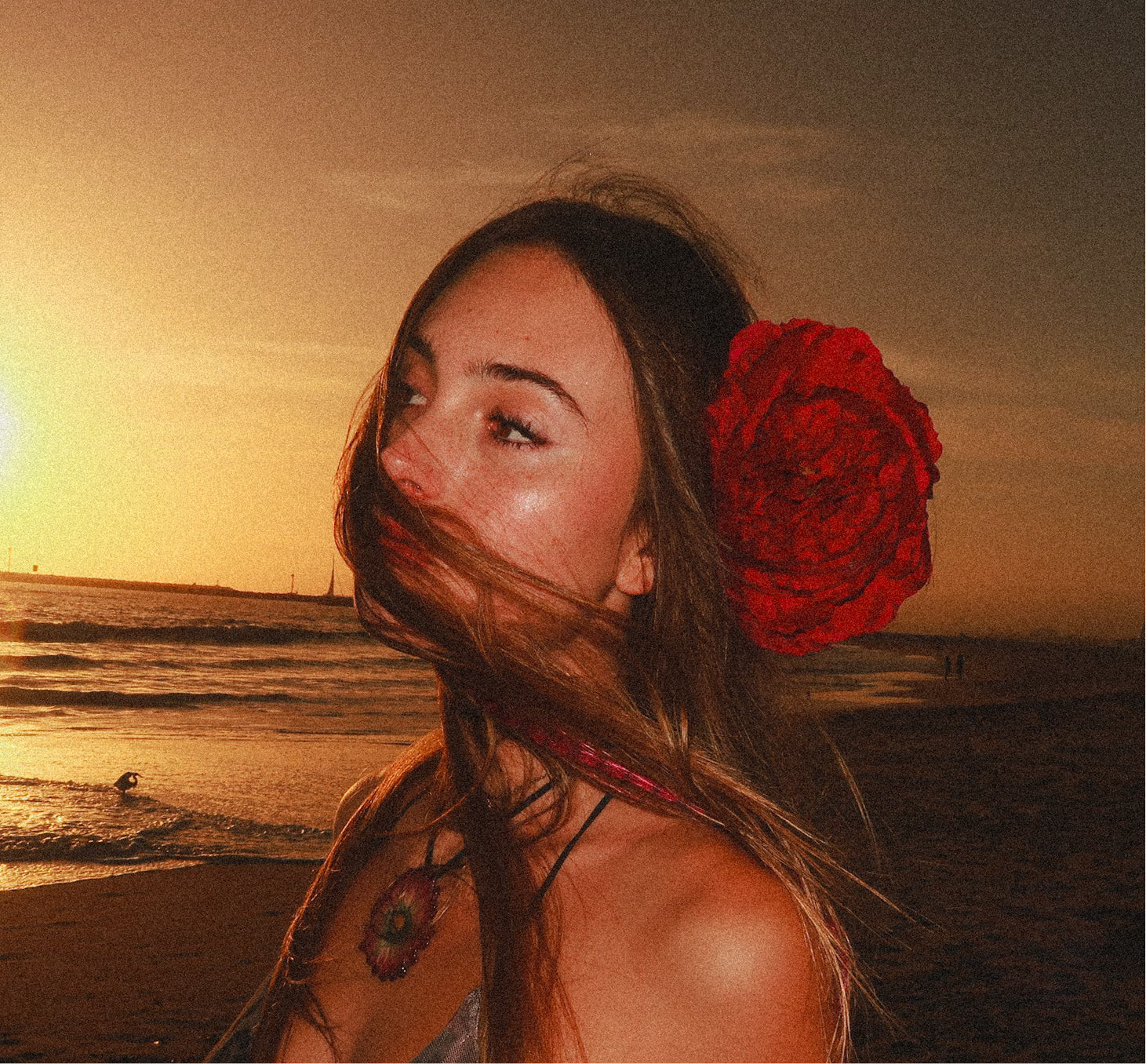 Fluffy Orchid Hair Claw Clip Purple