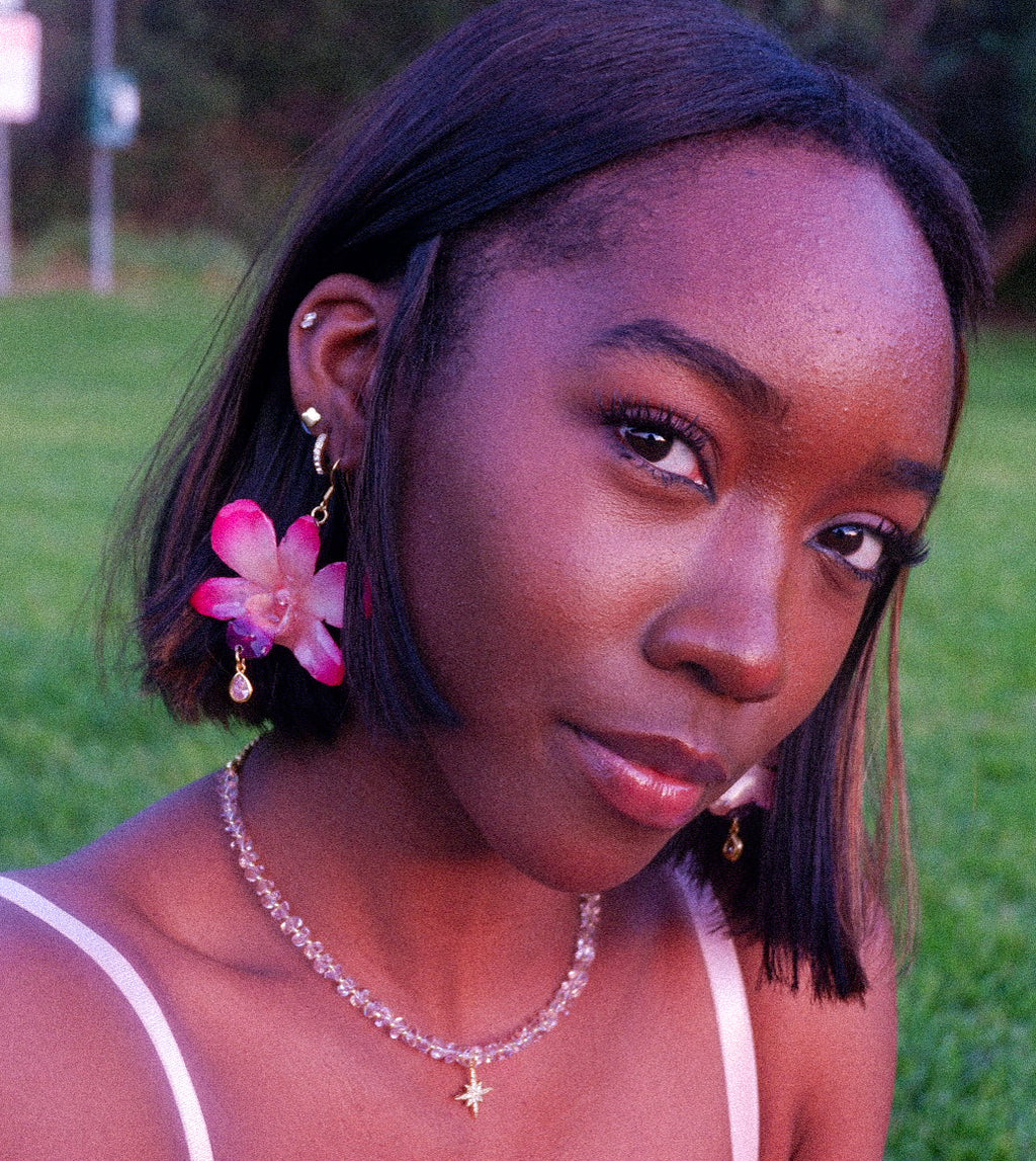 Pink Gem Earrings
