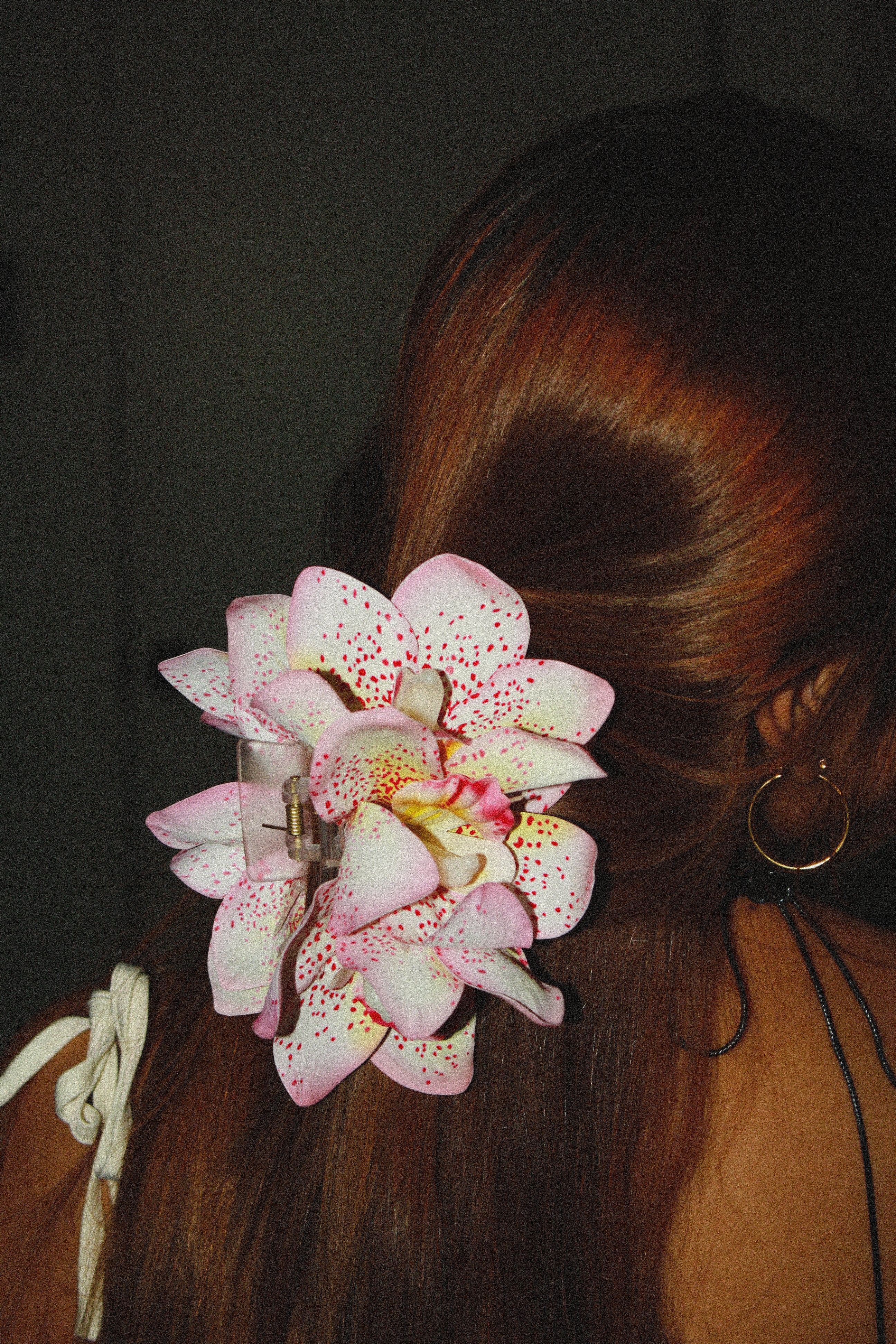 Spotted Blush Orchid Claw Clip