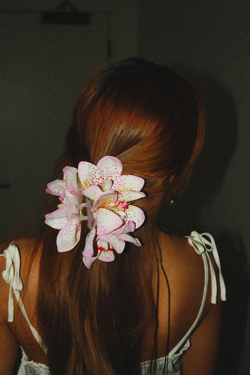 Spotted Blush Orchid Claw Clip