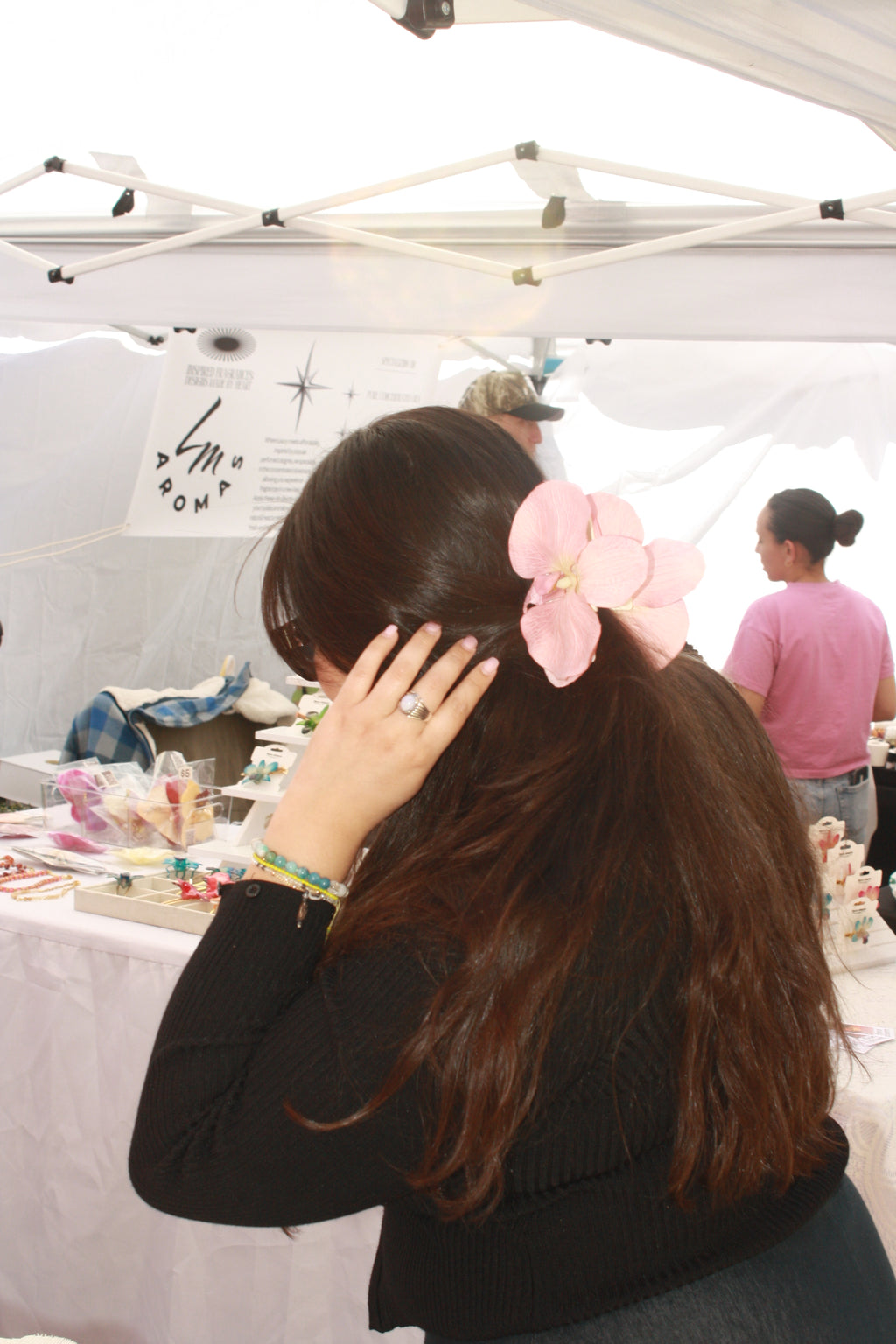 Baby Pink Orchid Claw Clip