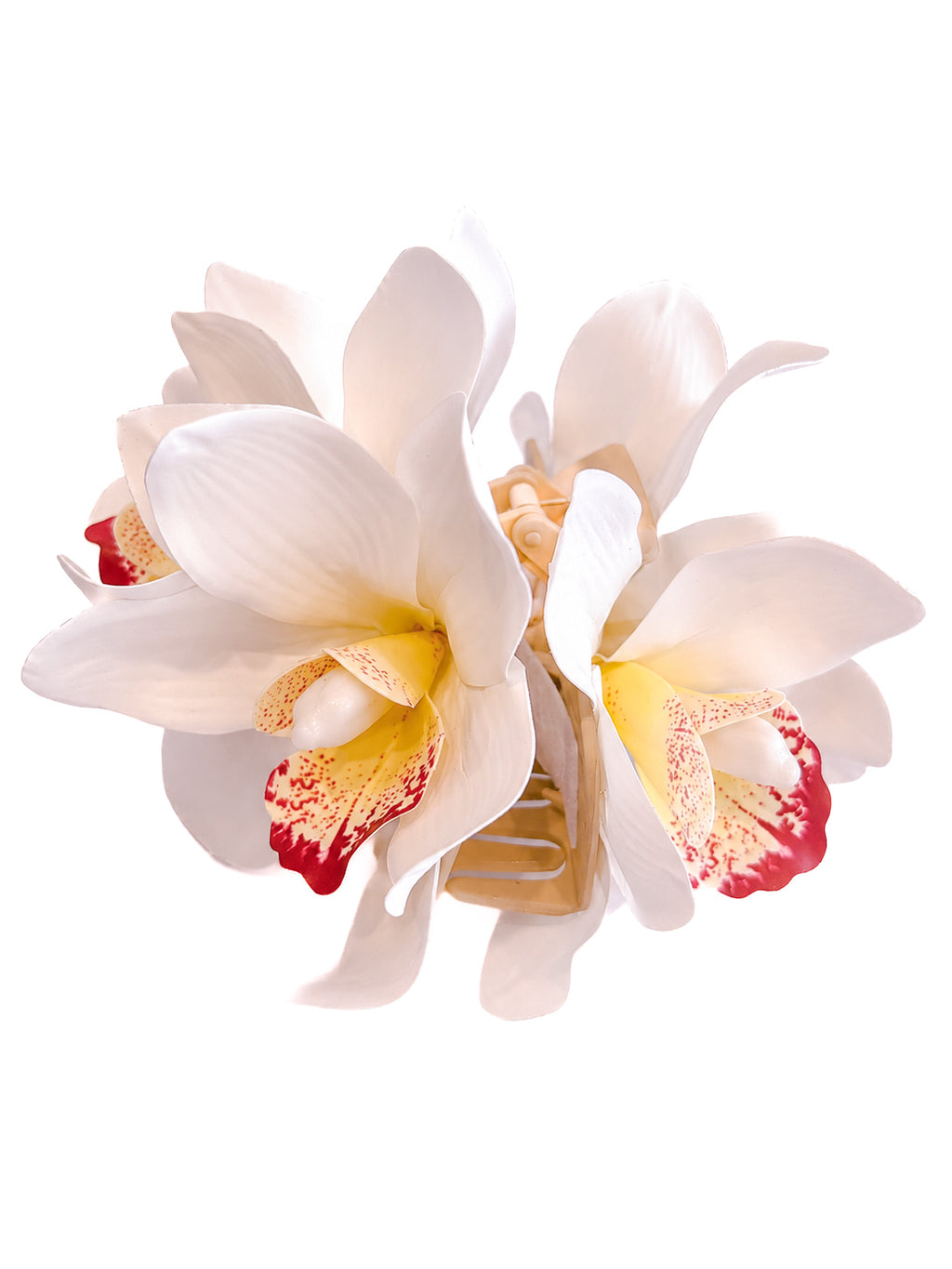 White Orchid Claw Clip