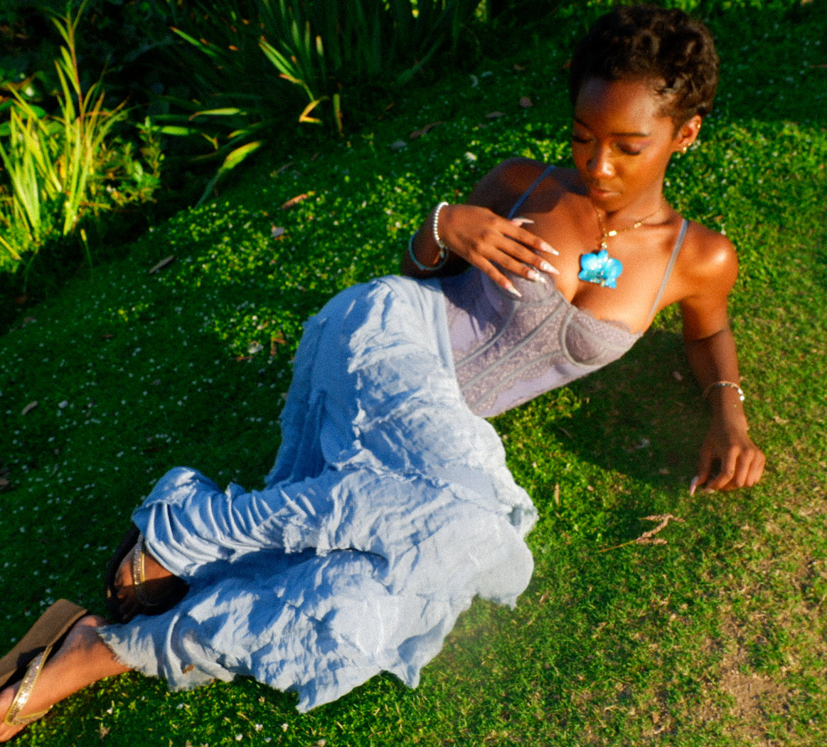 Blue Orchid Necklace