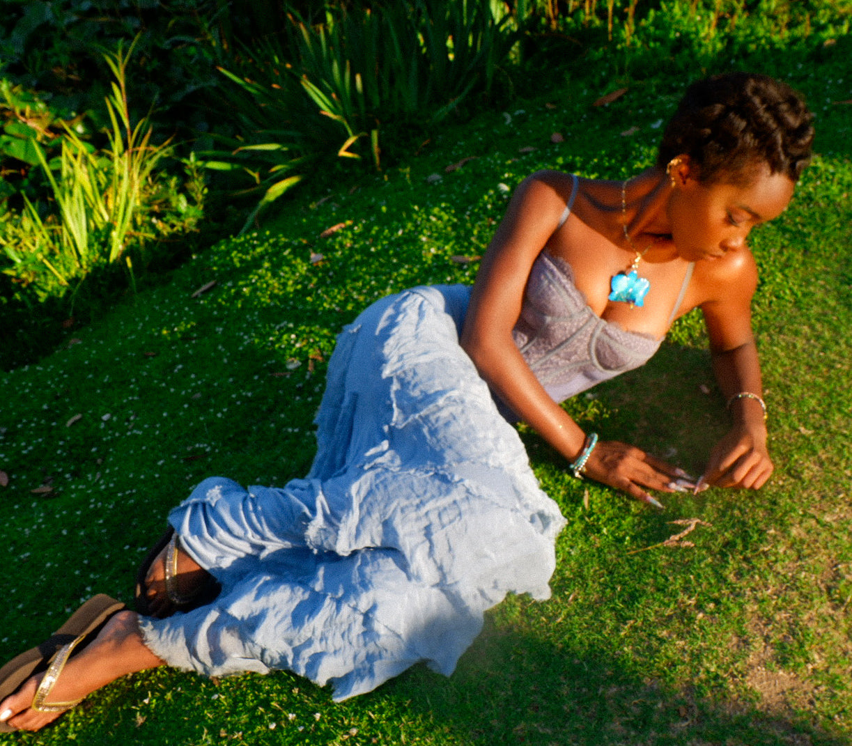 Blue Orchid Necklace