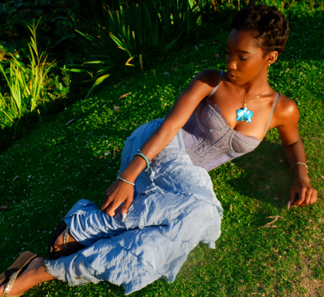 Blue Orchid Necklace