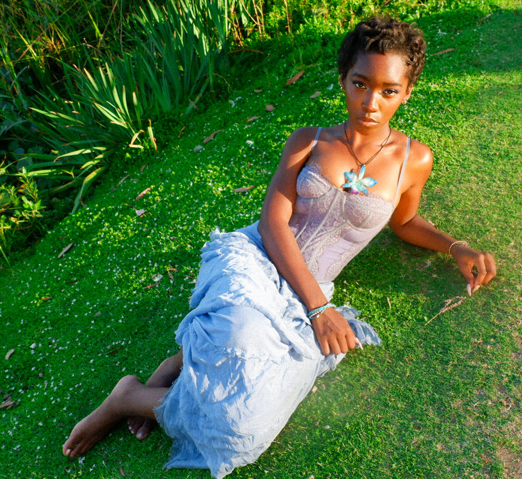 Blue Orchid Necklace