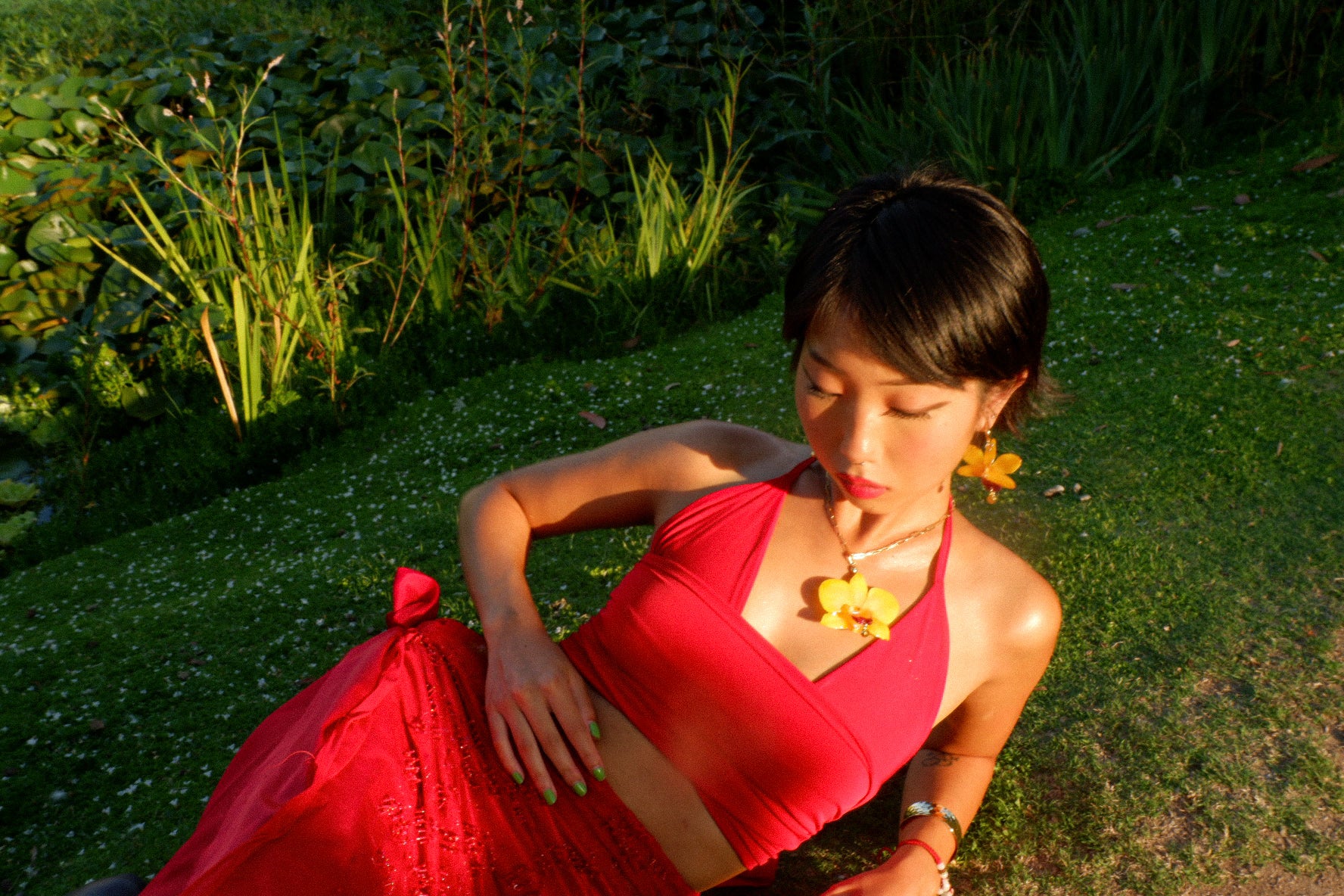 Yellow Orchid Necklace - Happiness & Friendship