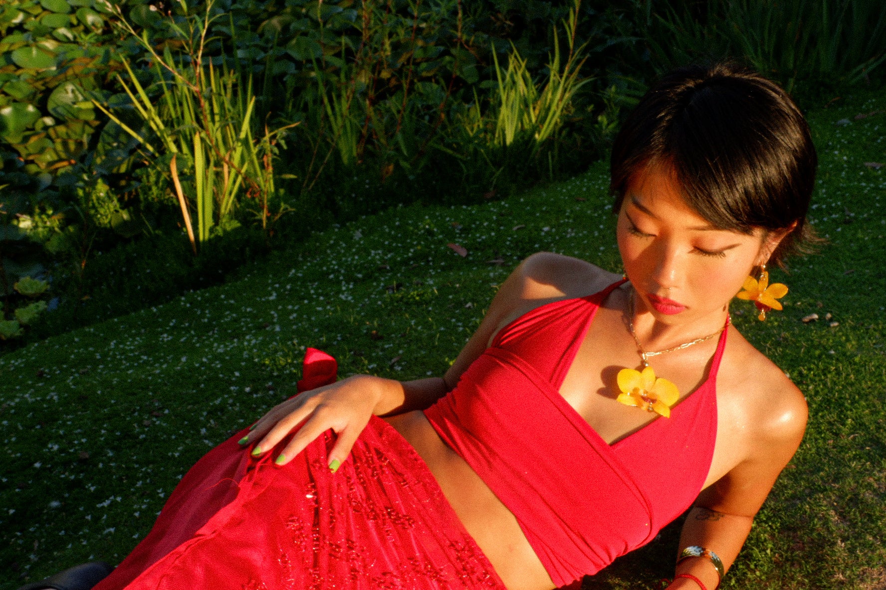 Yellow Orchid Necklace - Happiness & Friendship