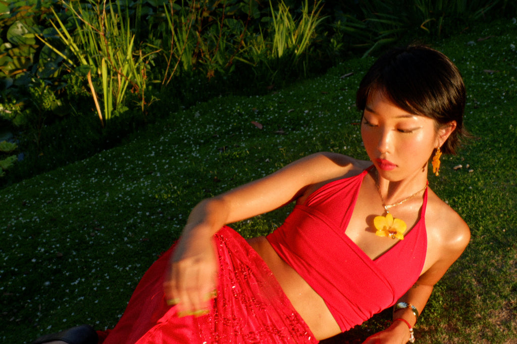 Yellow Orchid Necklace - Happiness & Friendship