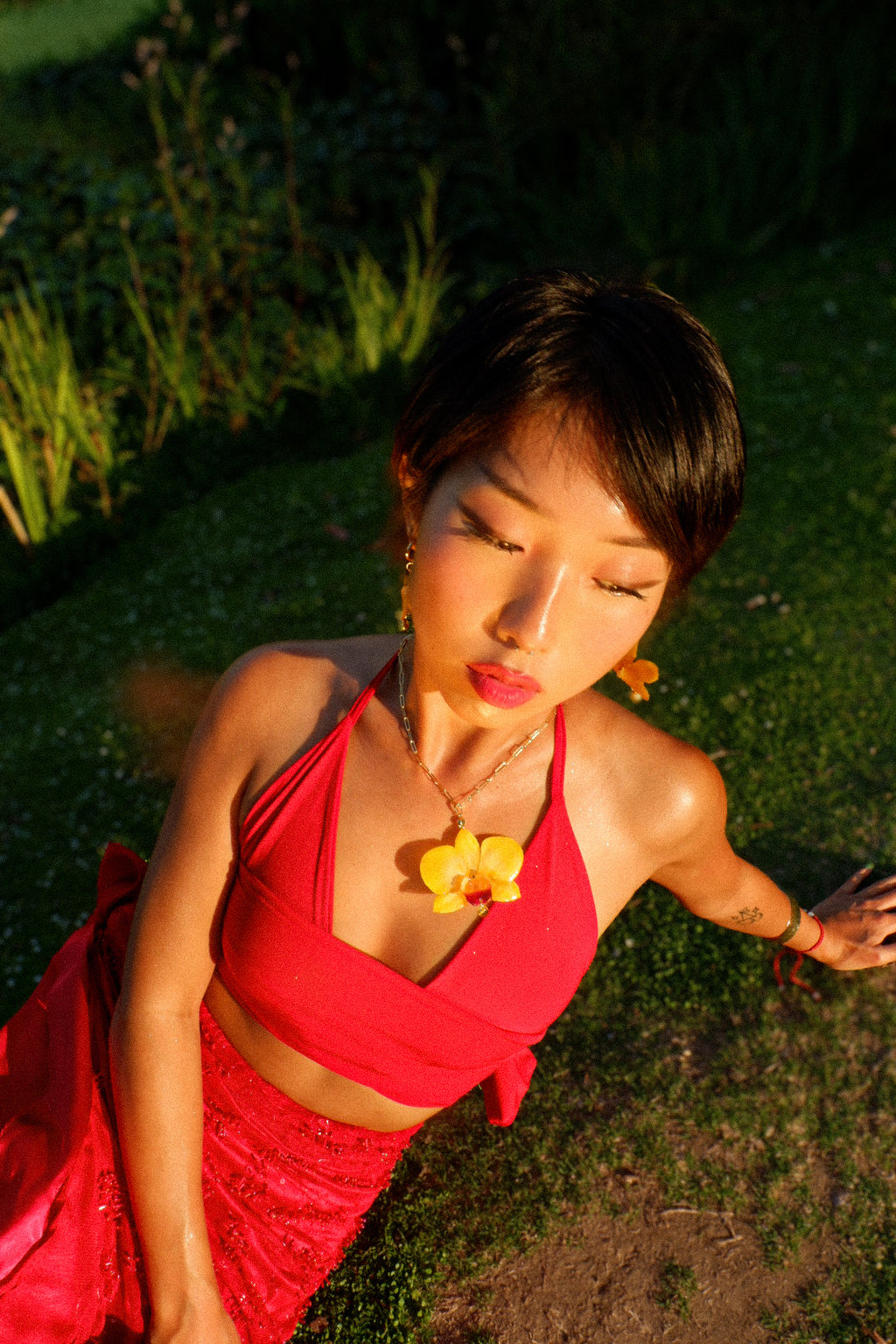 Yellow Orchid Necklace - Happiness & Friendship