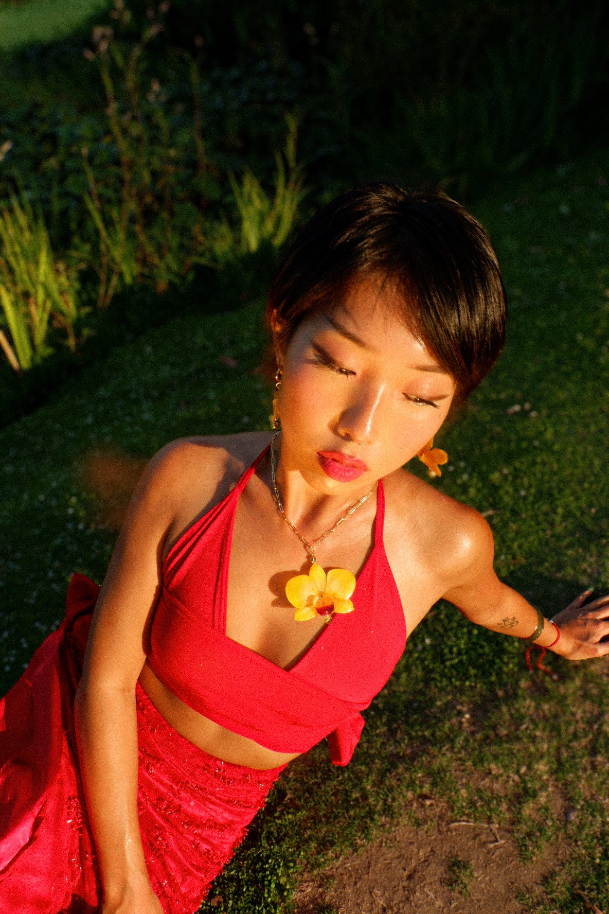 Yellow Orchid Necklace - Happiness & Friendship