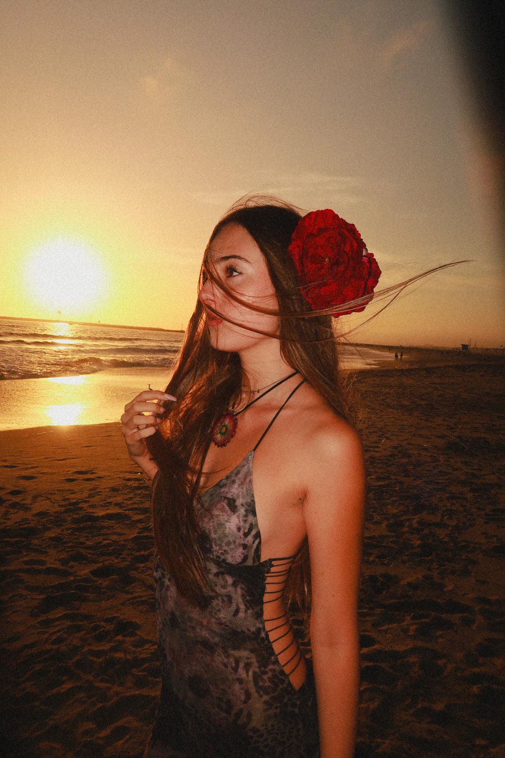 Fluffy Orchid Hair Claw Clip Purple