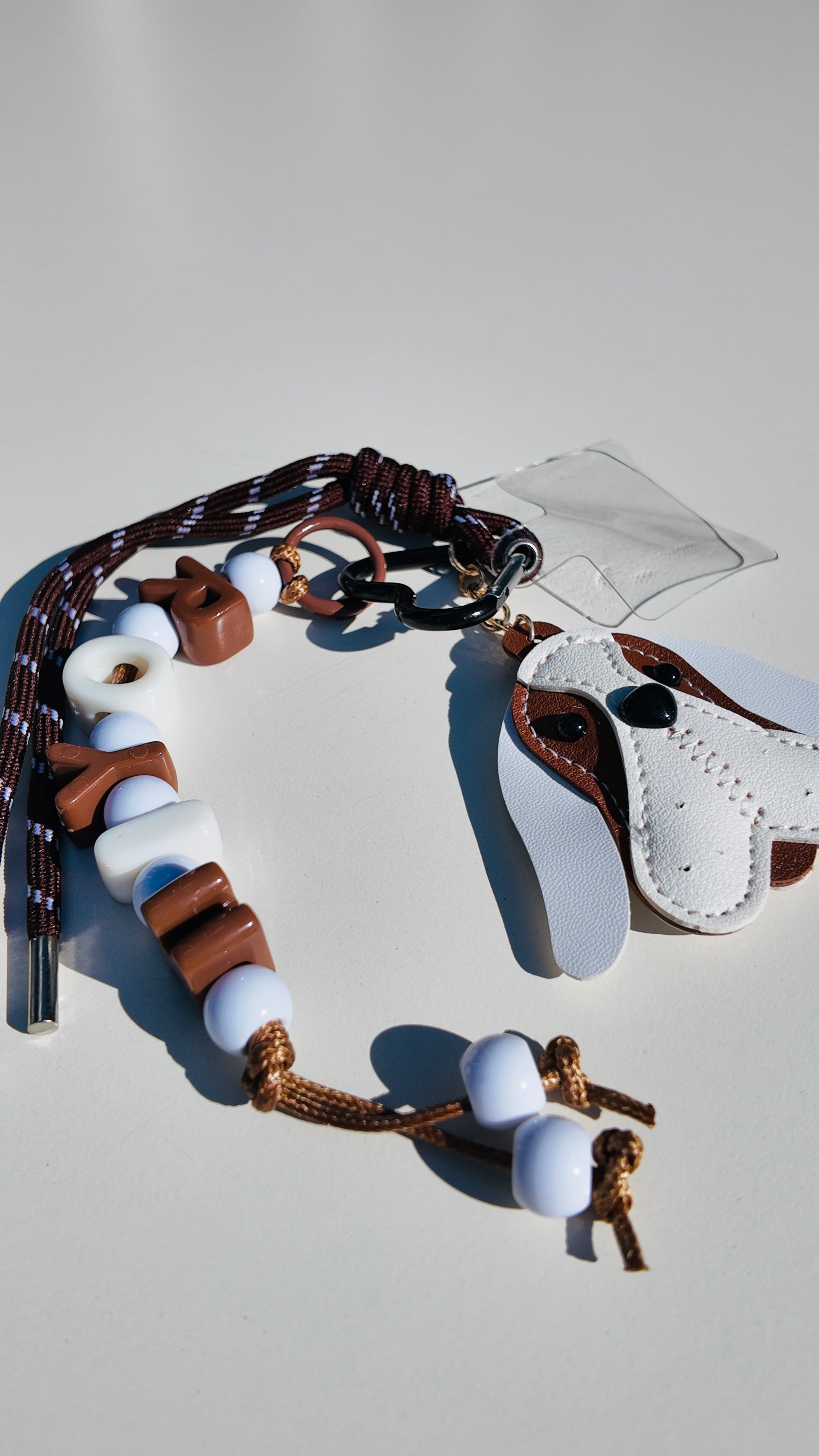 Brown Dog Heart Keychain