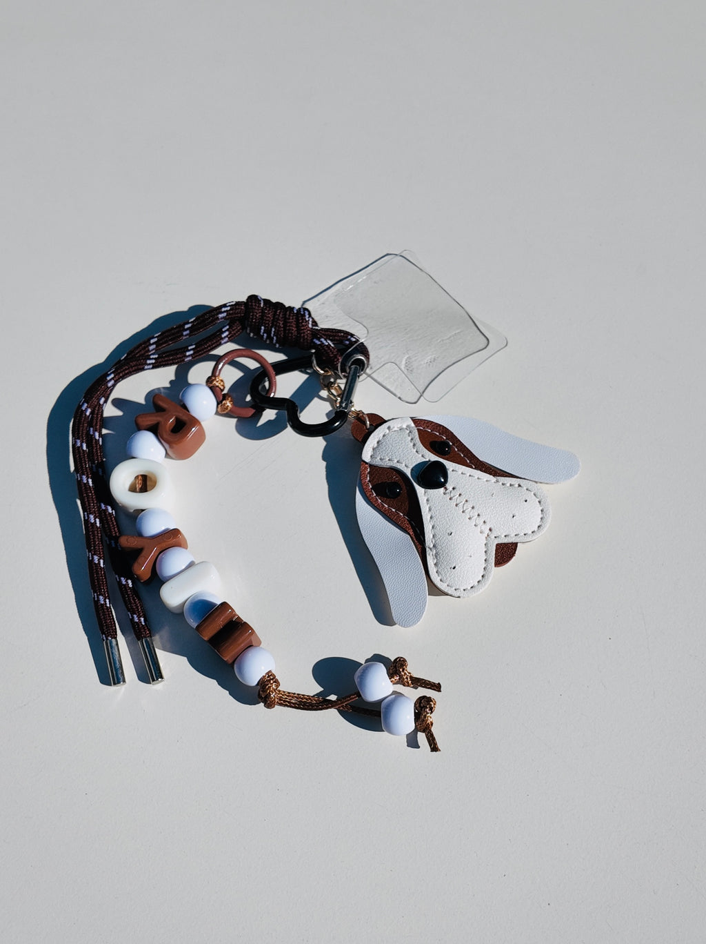 Brown Dog Heart Keychain