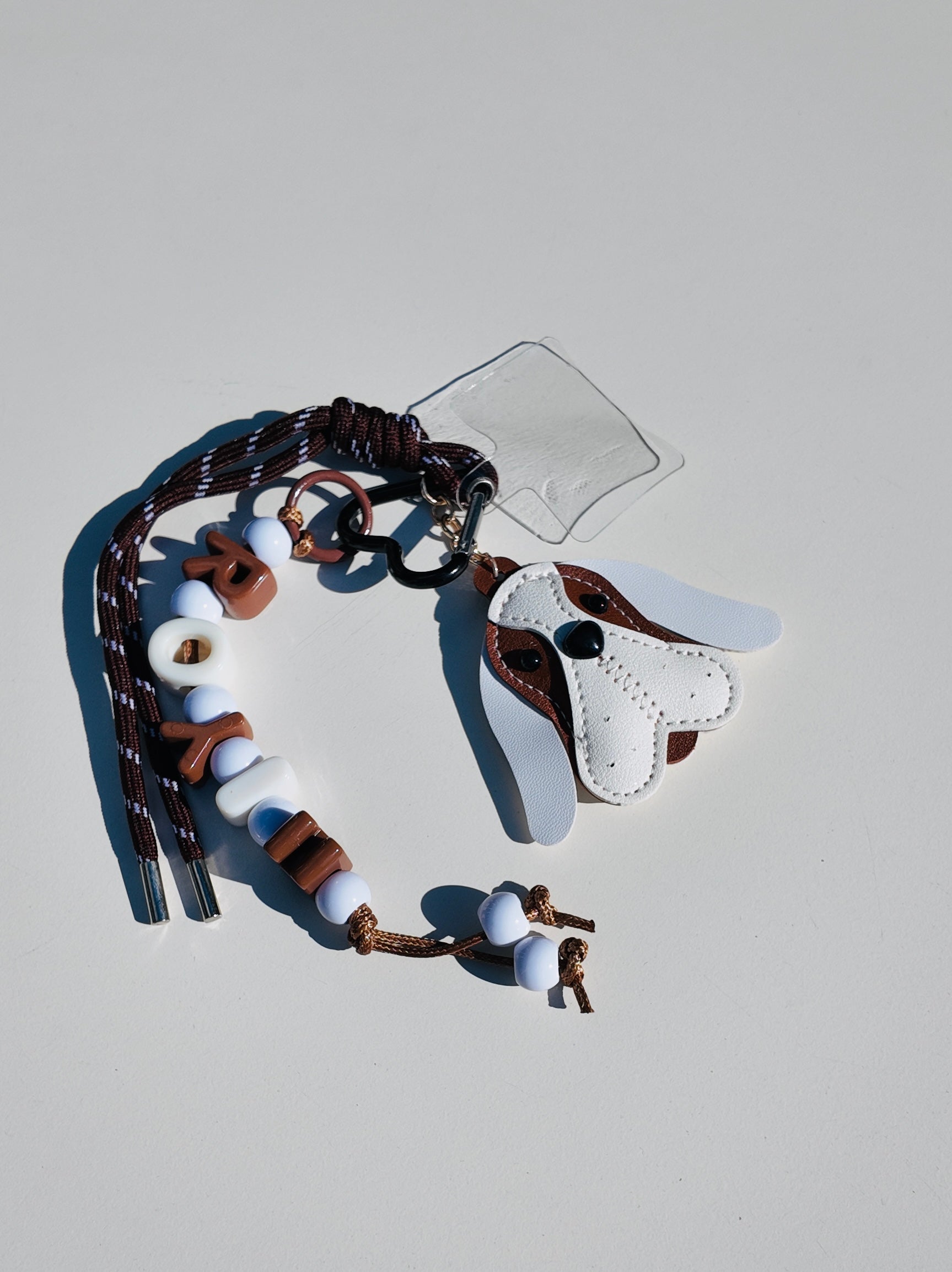 Brown Dog Heart Keychain