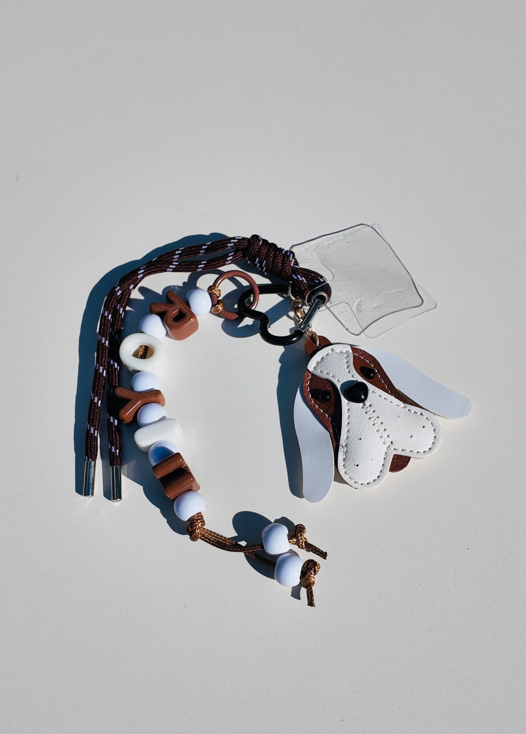 Brown Dog Heart Keychain