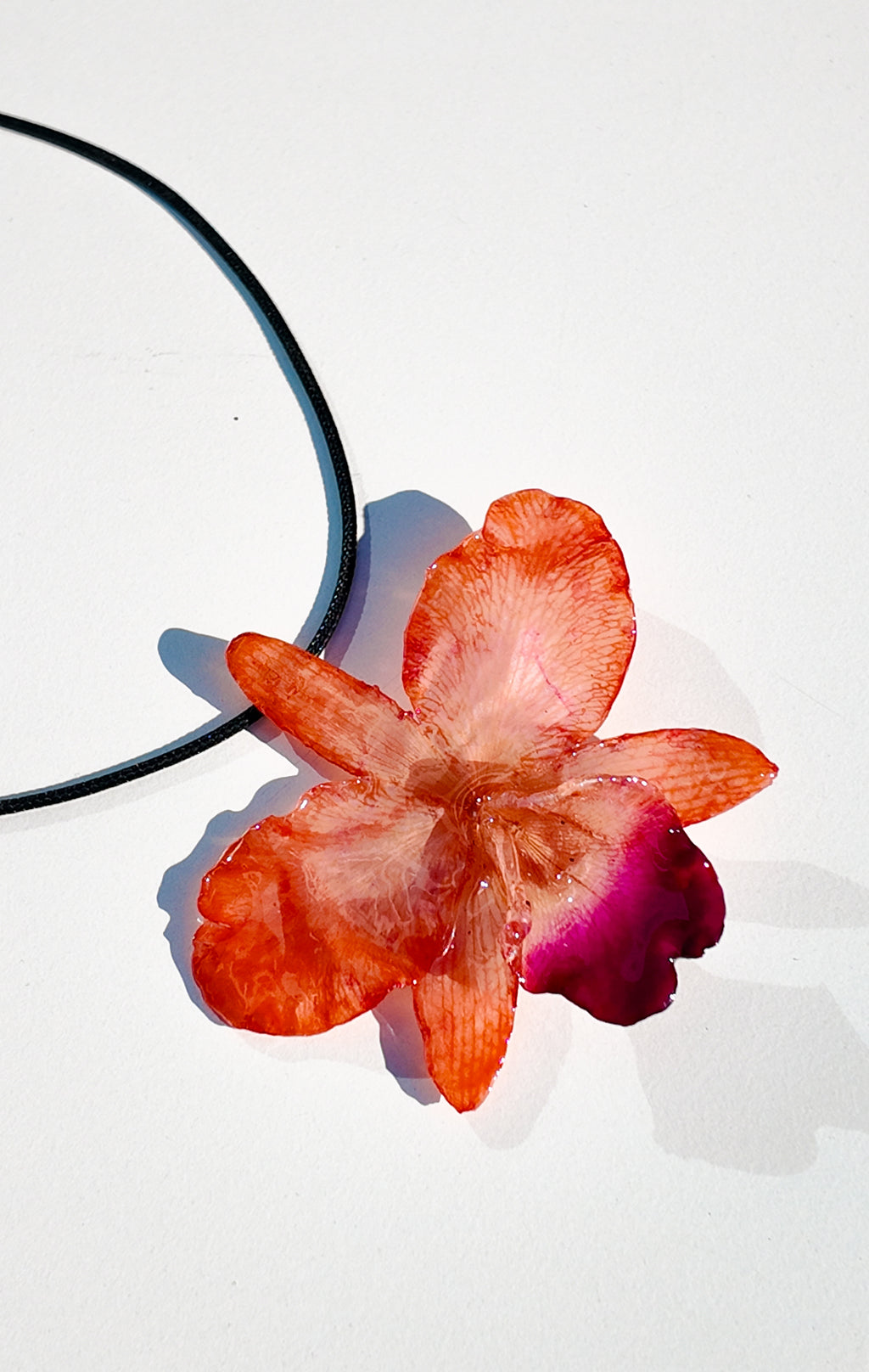 Orange Cattleya Necklace