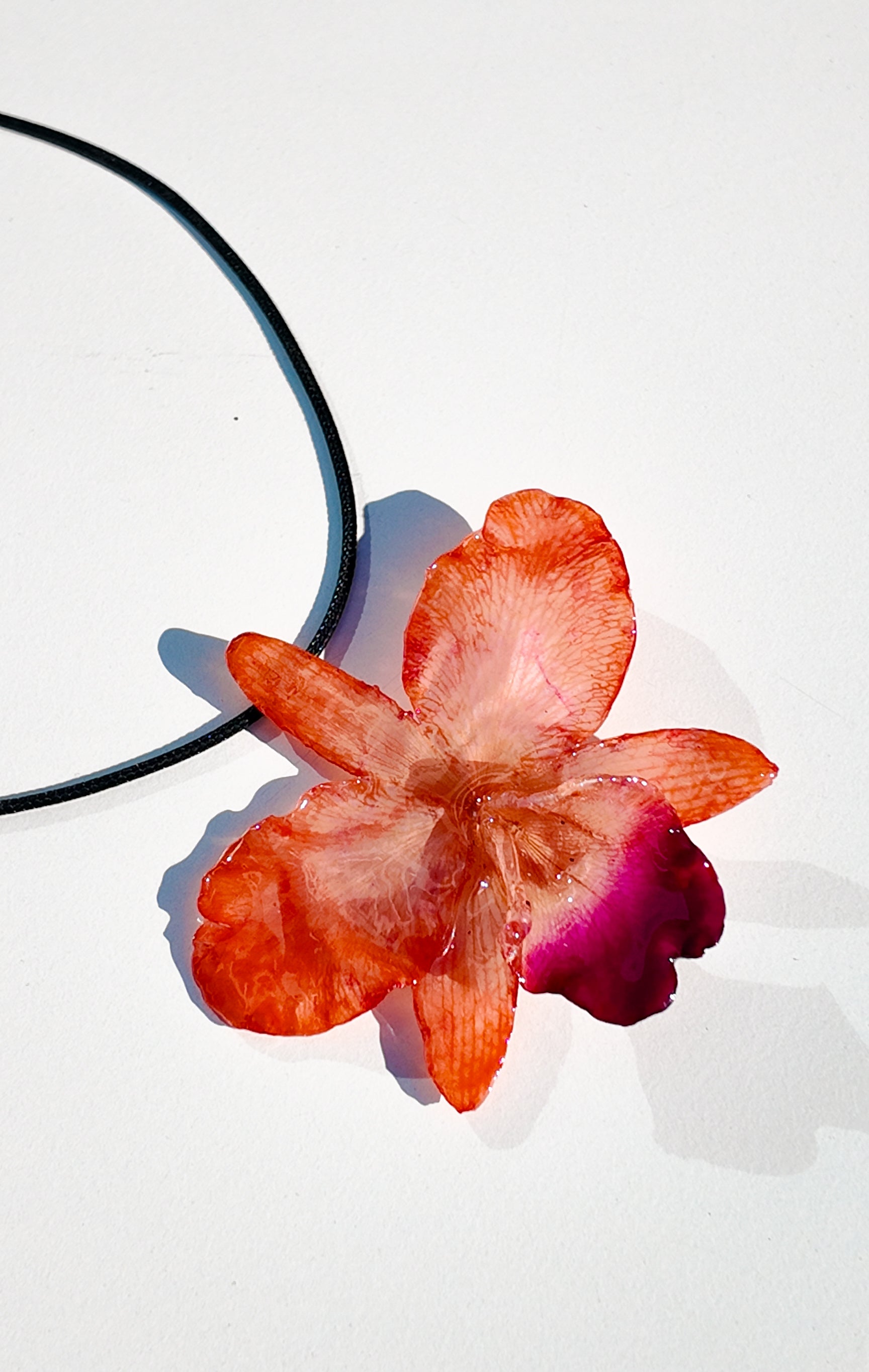 Orange Cattleya Necklace