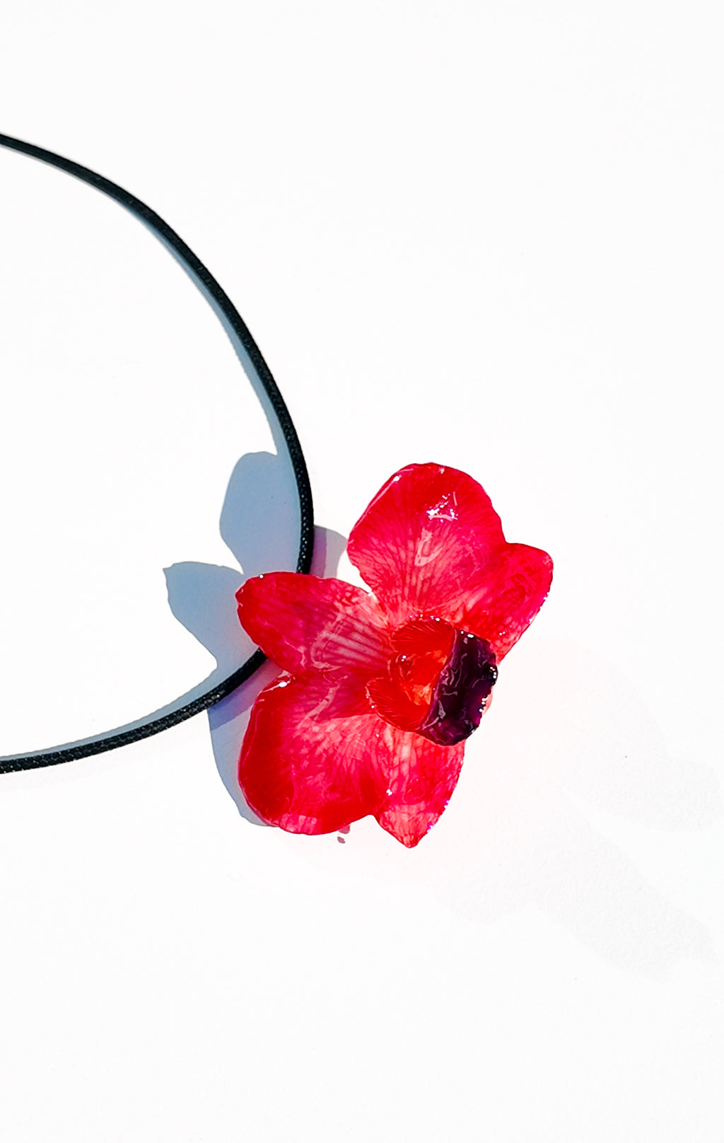Red Round Orchid Necklace