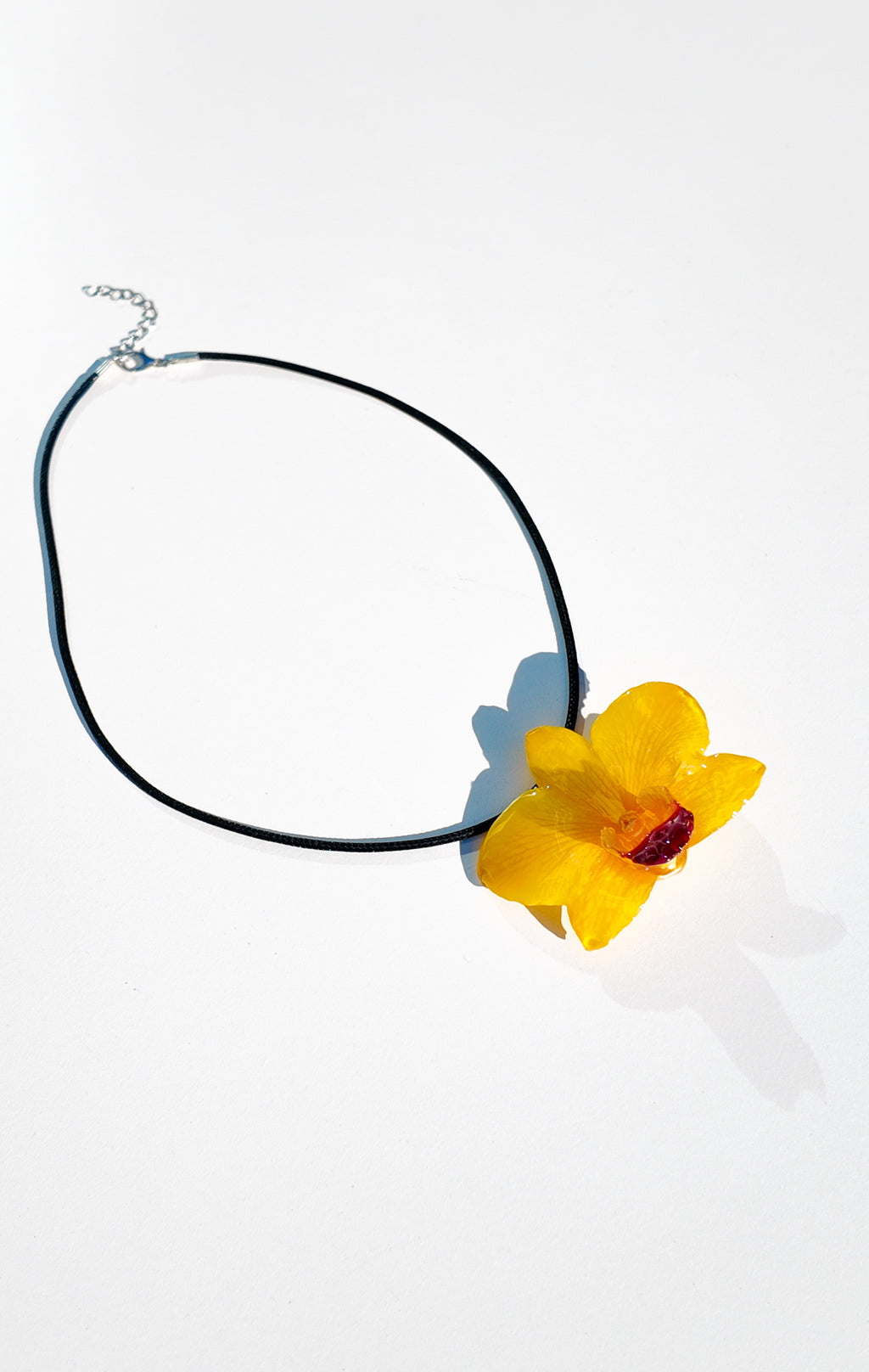 Yellow Round Orchid Necklace