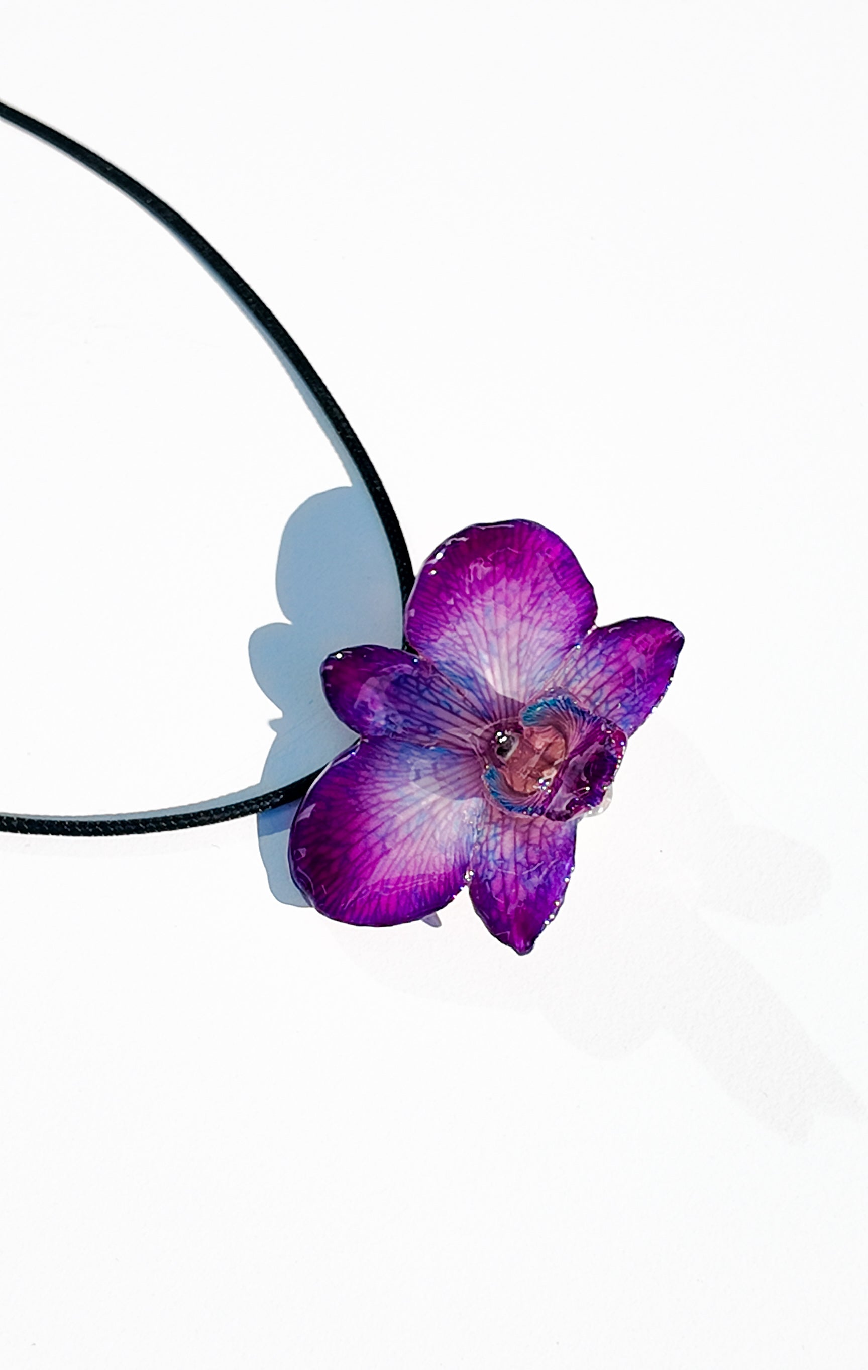 Purple Round Orchid Necklace