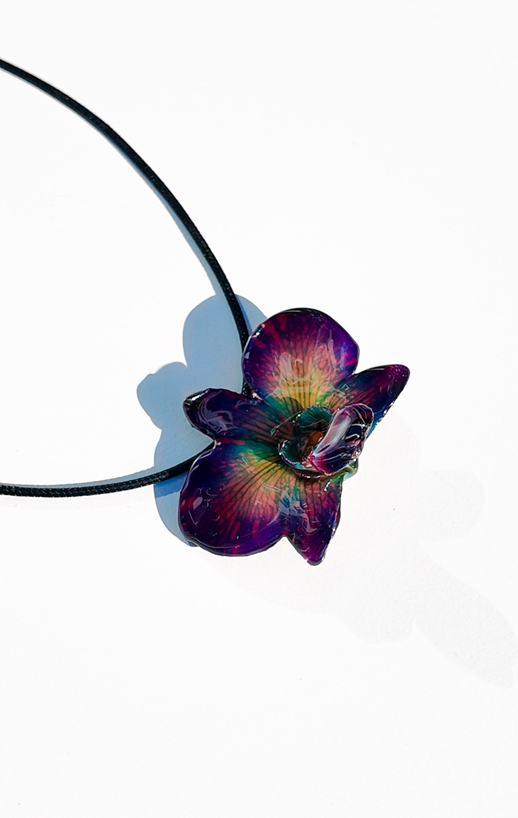 Midnight Round Orchid Necklace