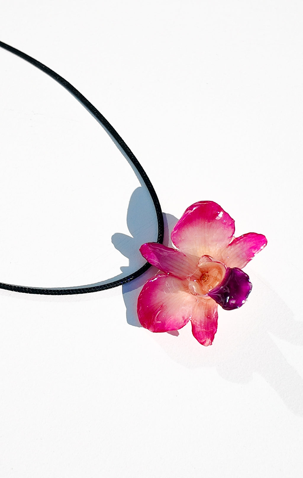 Pink Round Orchid Necklace