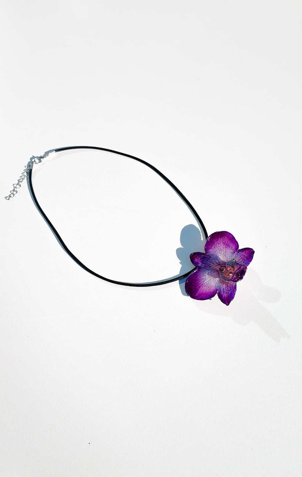 Purple Round Orchid Necklace