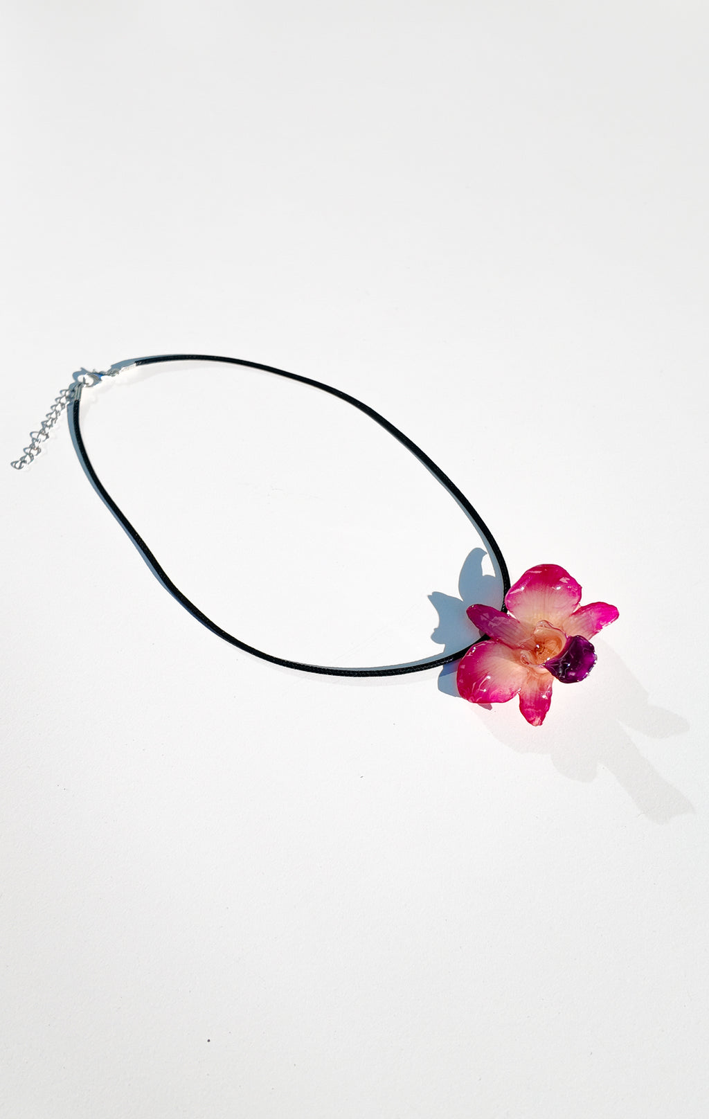 Pink Round Orchid Necklace