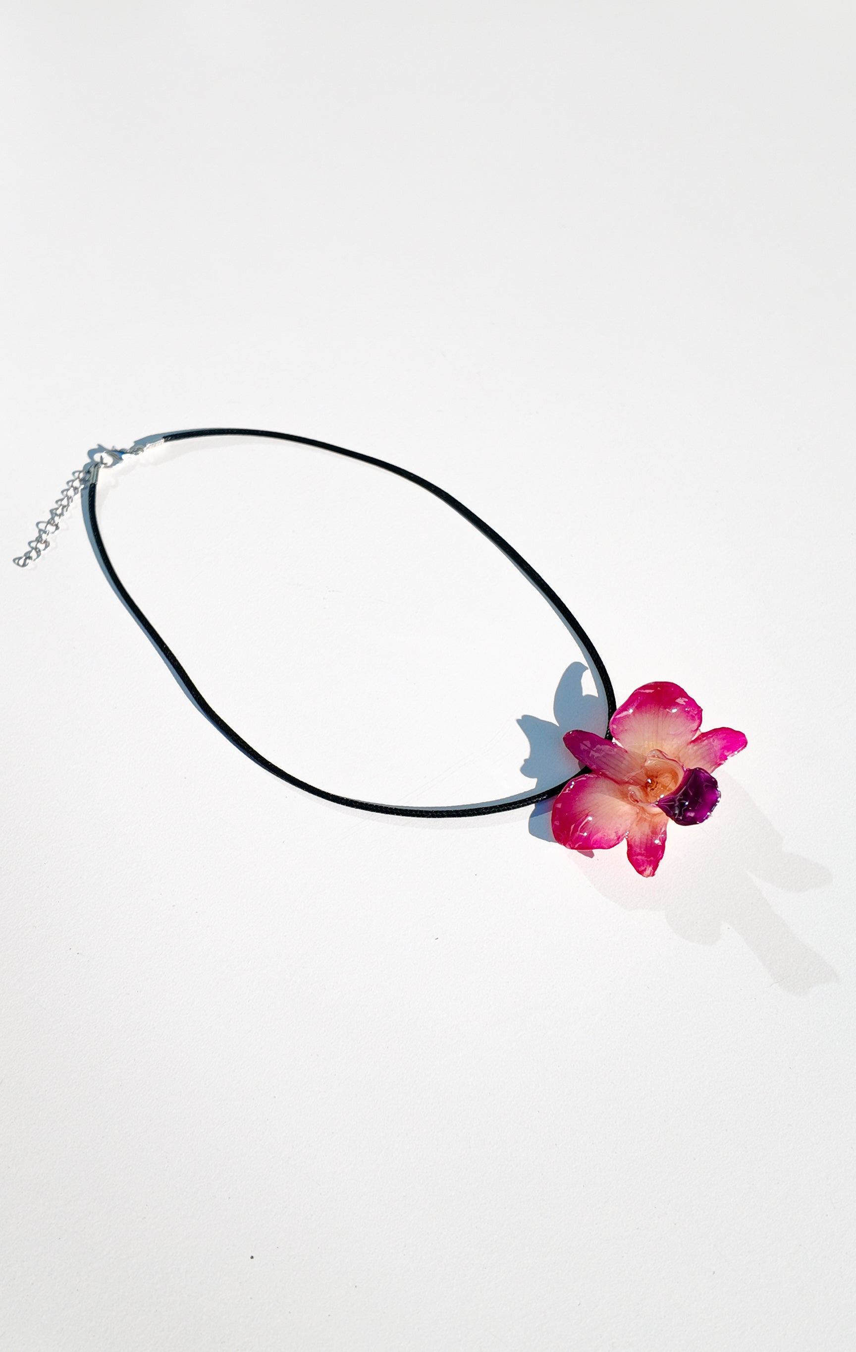 Pink Round Orchid Necklace