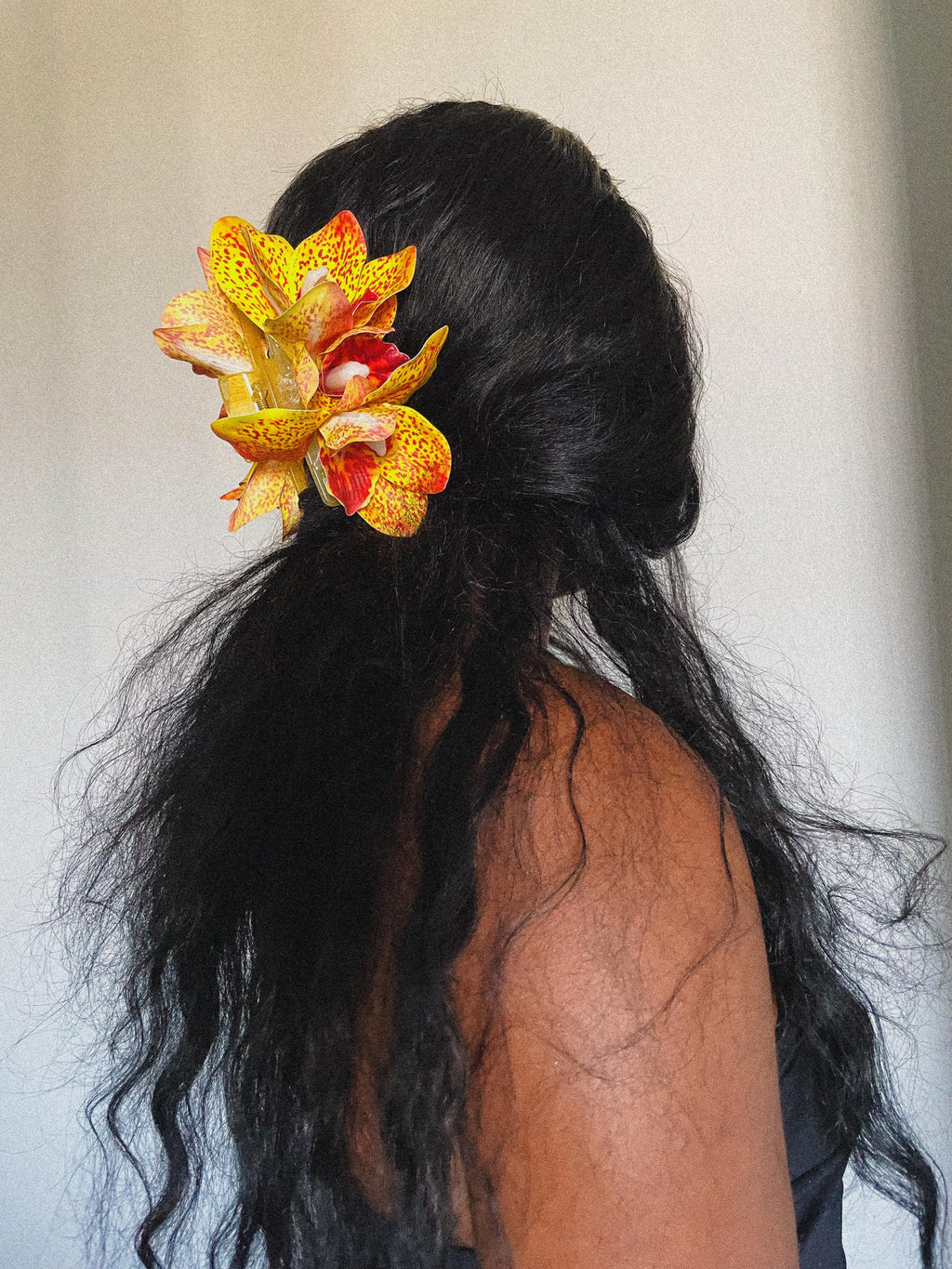 Spotted Sunset Orchid Hair Claw Clip