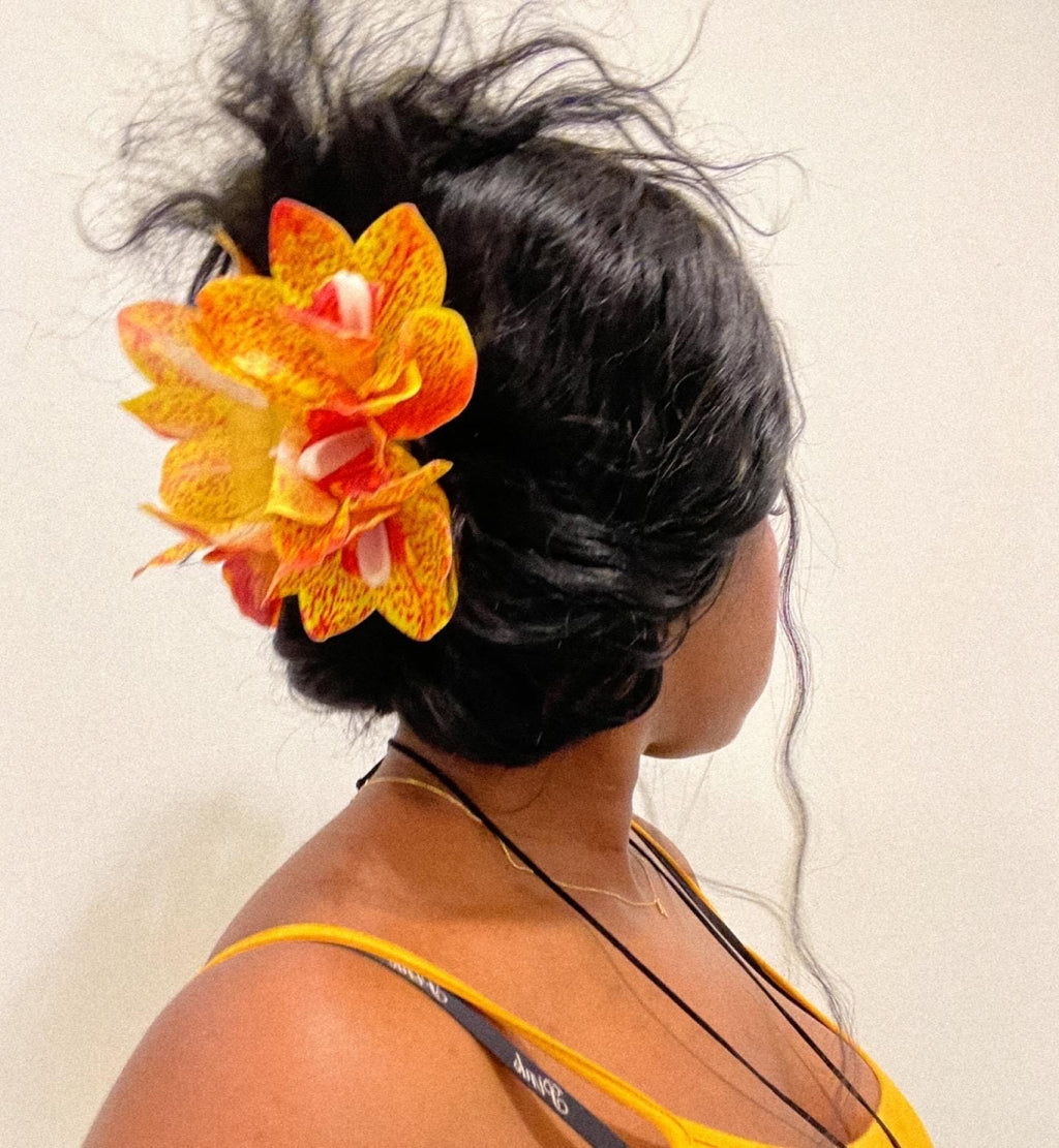 Spotted Sunset Orchid Hair Claw Clip