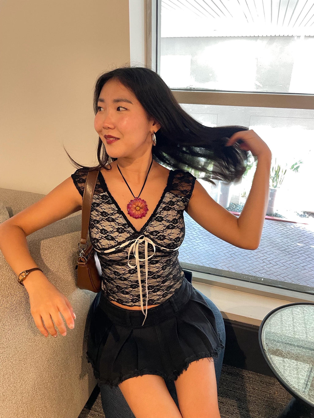 Daisy on Black Cord - Real Daisy Preserved in Resin