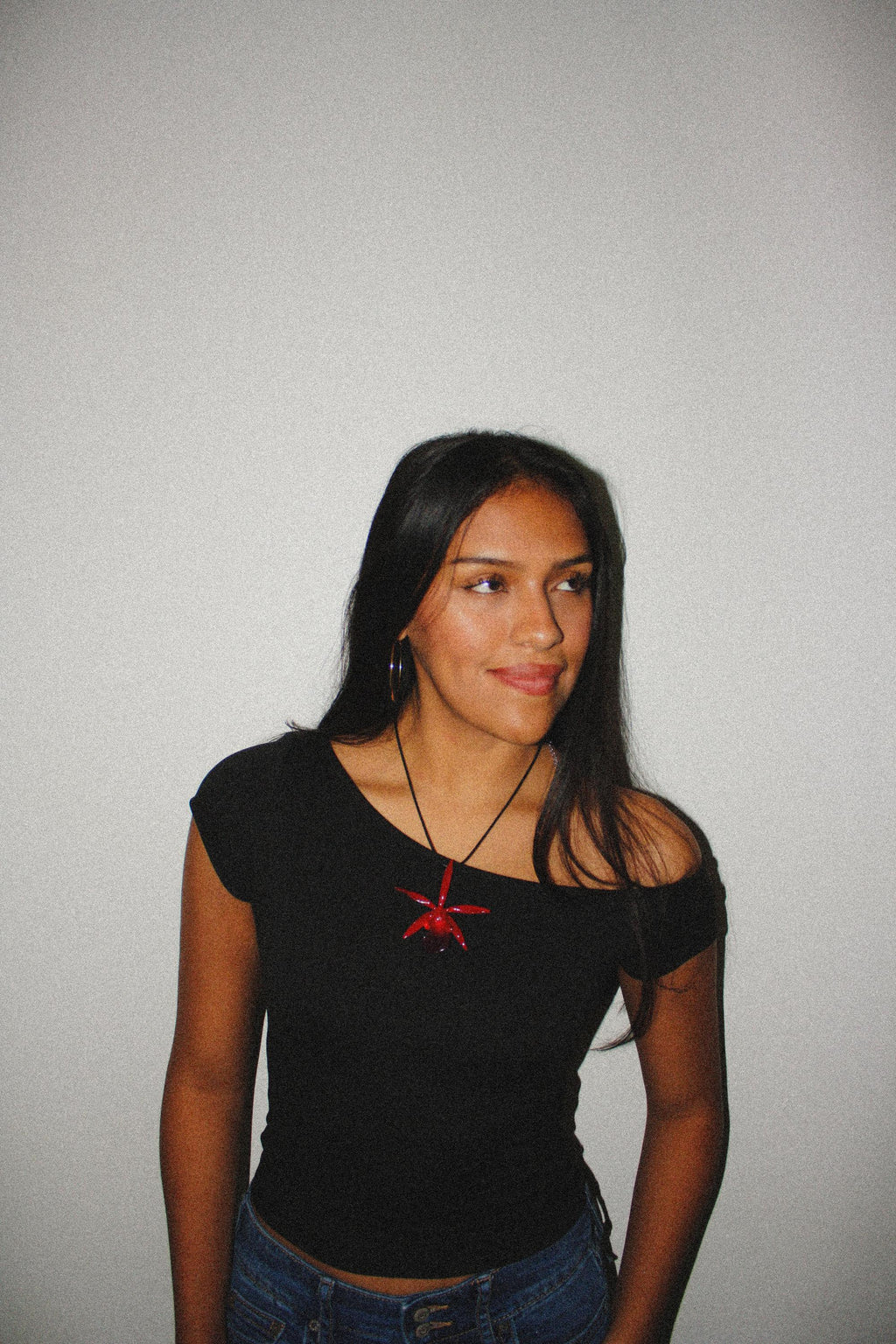 Skinny Cattleya on Black Cord - Real Orchid Preserved in Resin