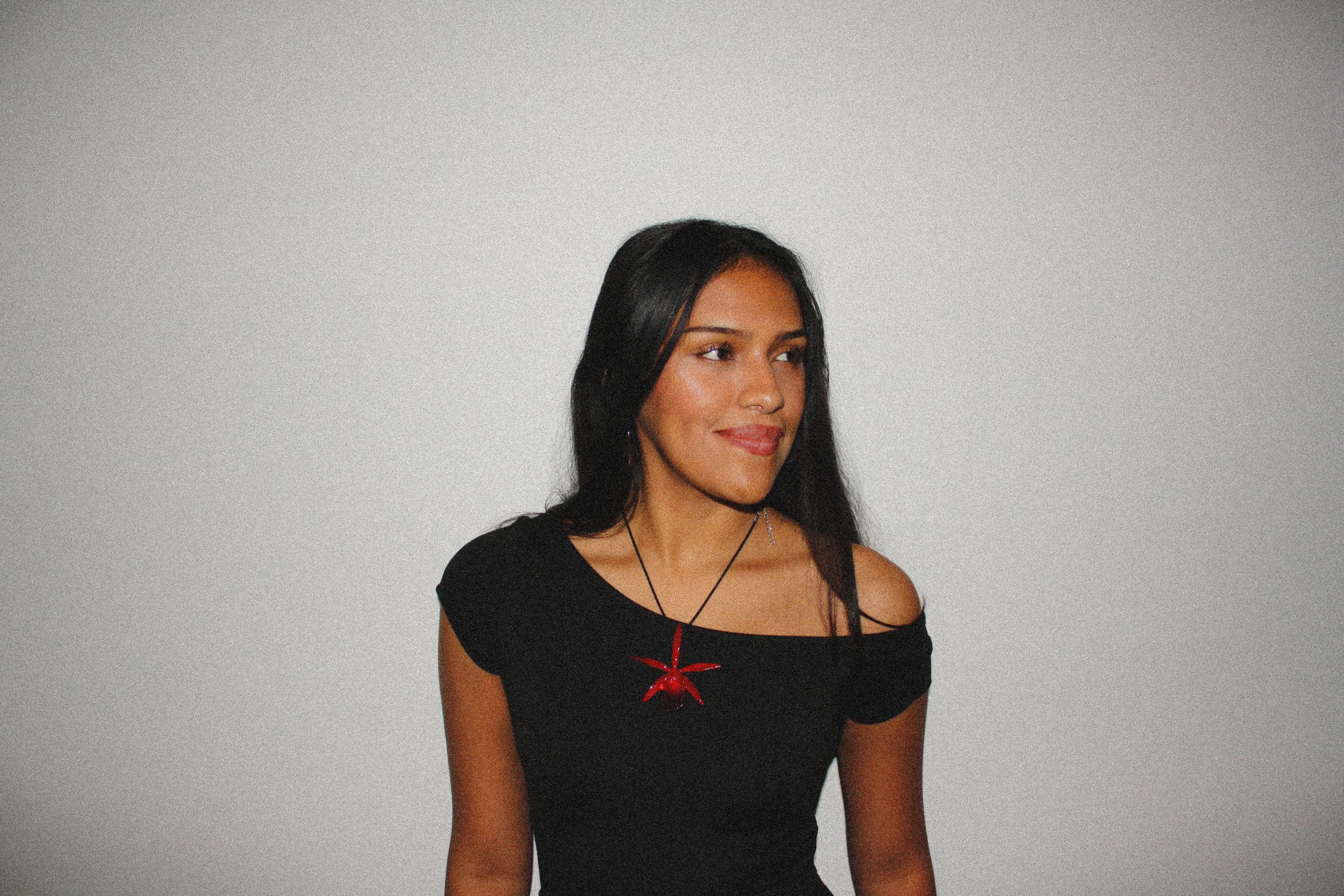 Skinny Cattleya on Black Cord - Real Orchid Preserved in Resin