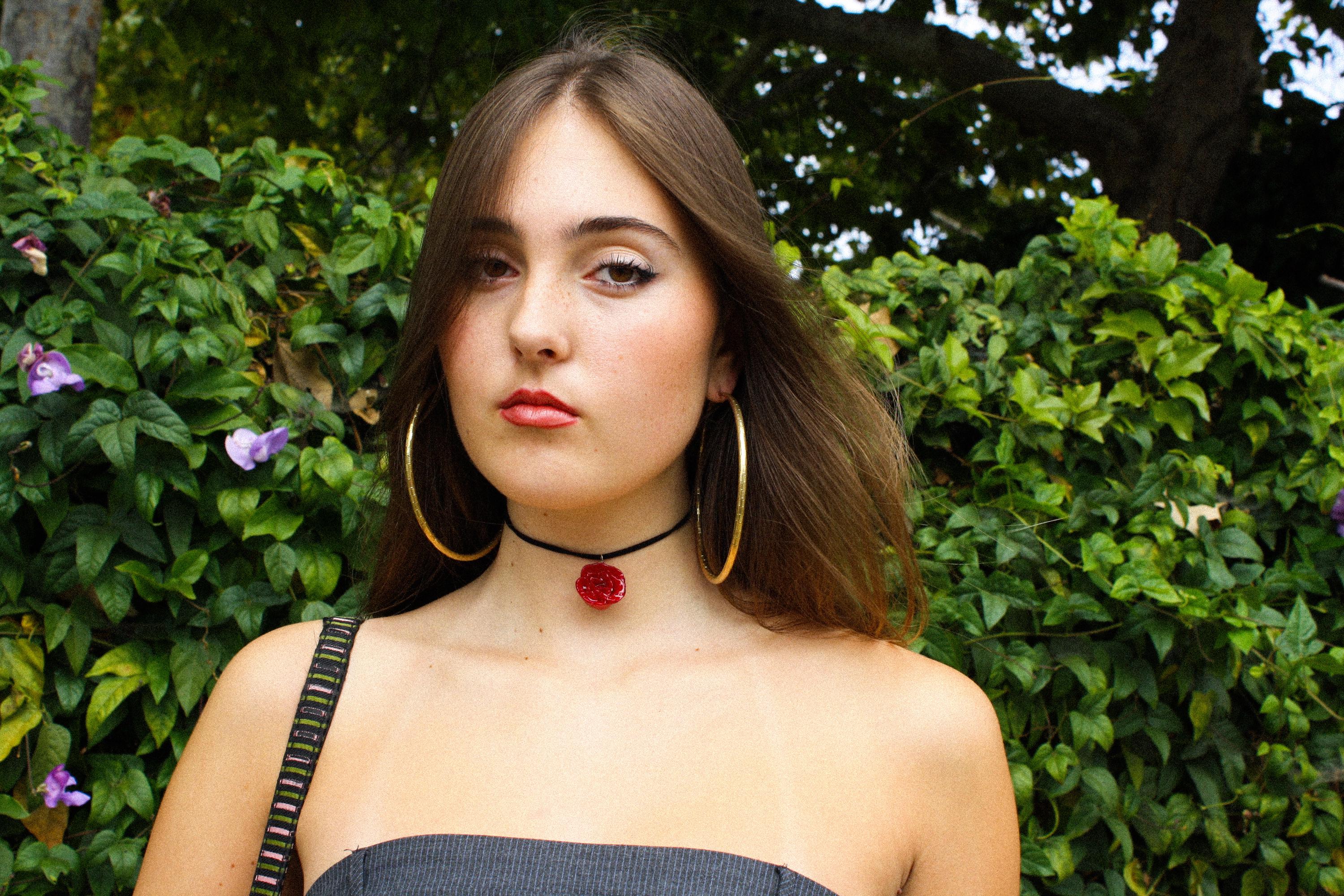 Rose Choker on Black Cord - Real Flower Preserved in Resin