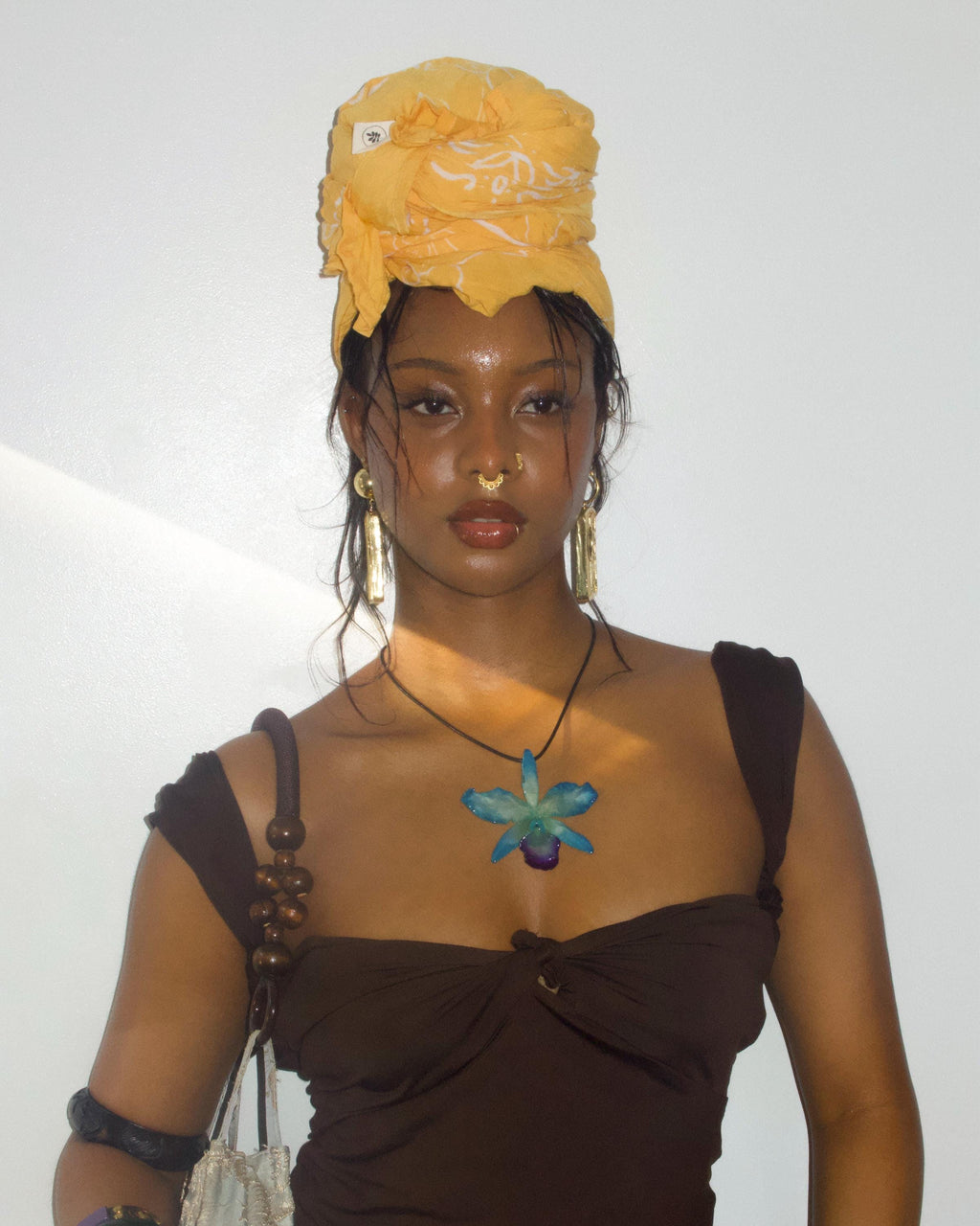 Cattleya on Black Cord - Real Orchid Preserved in Resin