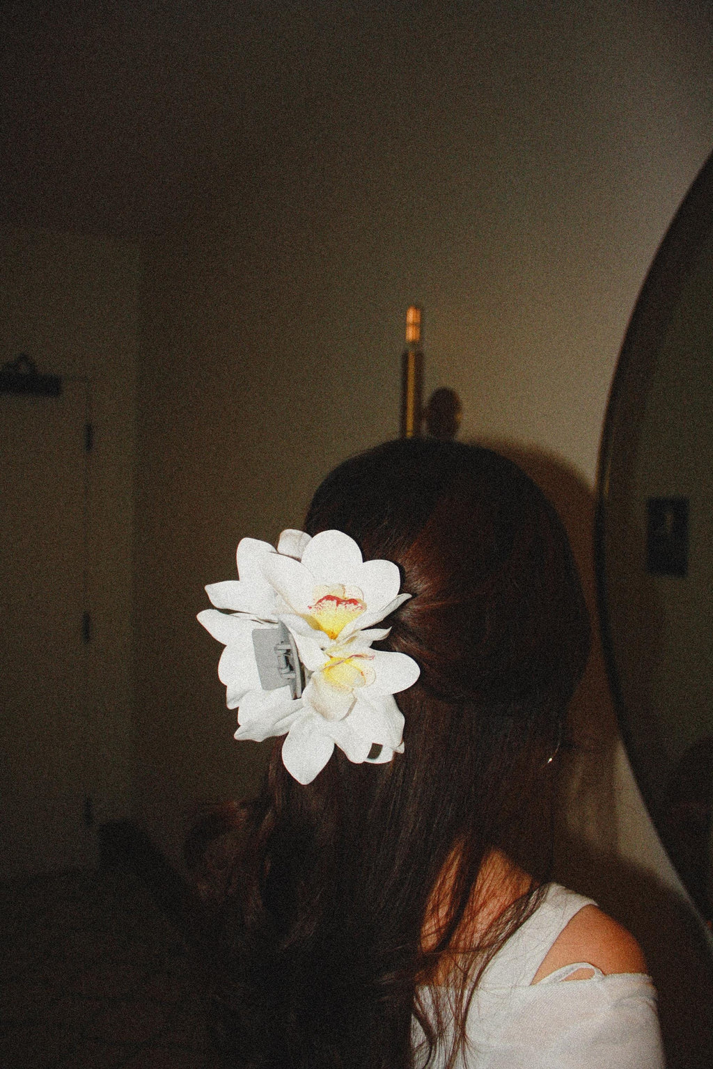 White Orchid Hair Claw Clip