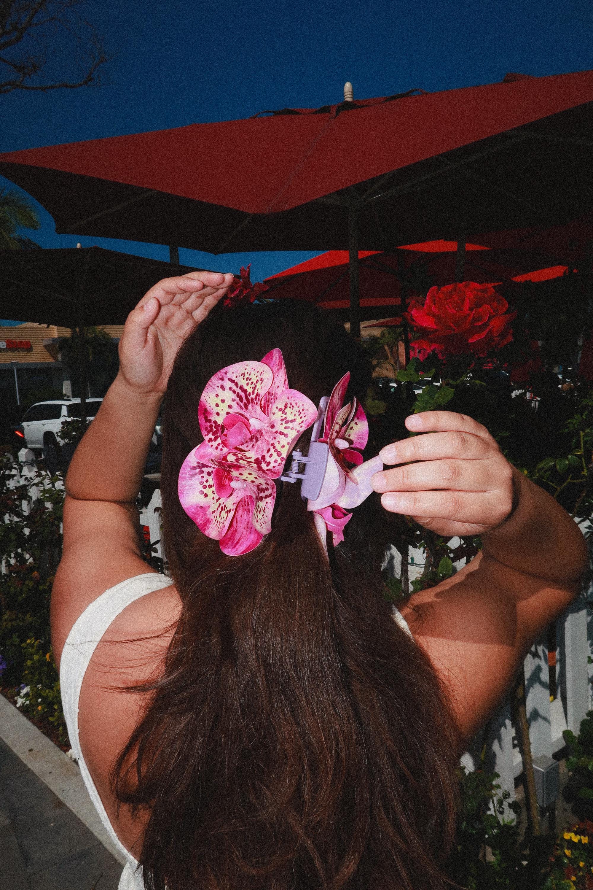 Orchid Hair Claw Clip