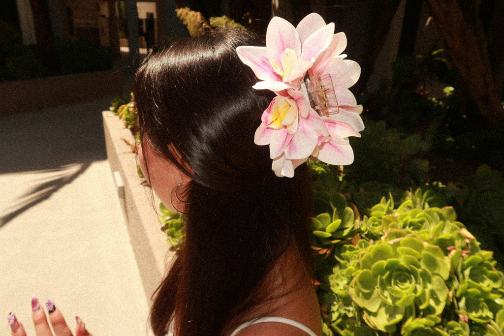 Pink Orchid Hair Claw Clip