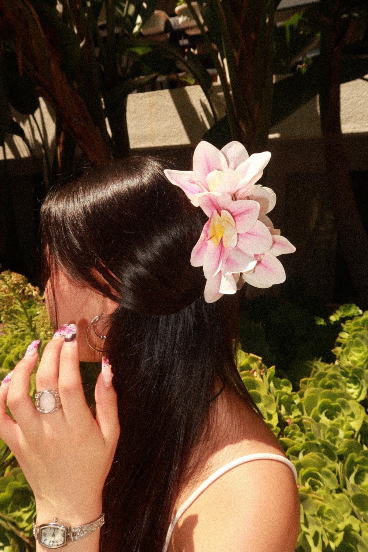 Pink Orchid Hair Claw Clip