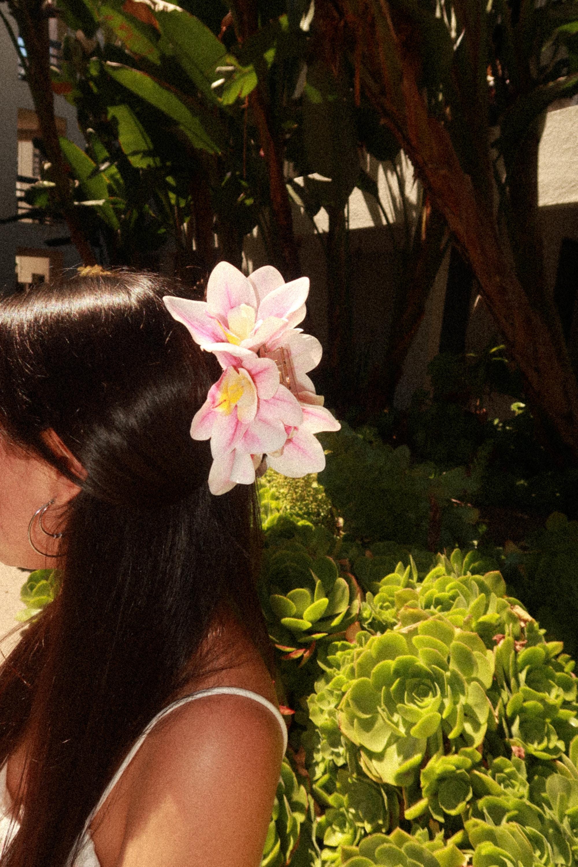 Pink Orchid Hair Claw Clip